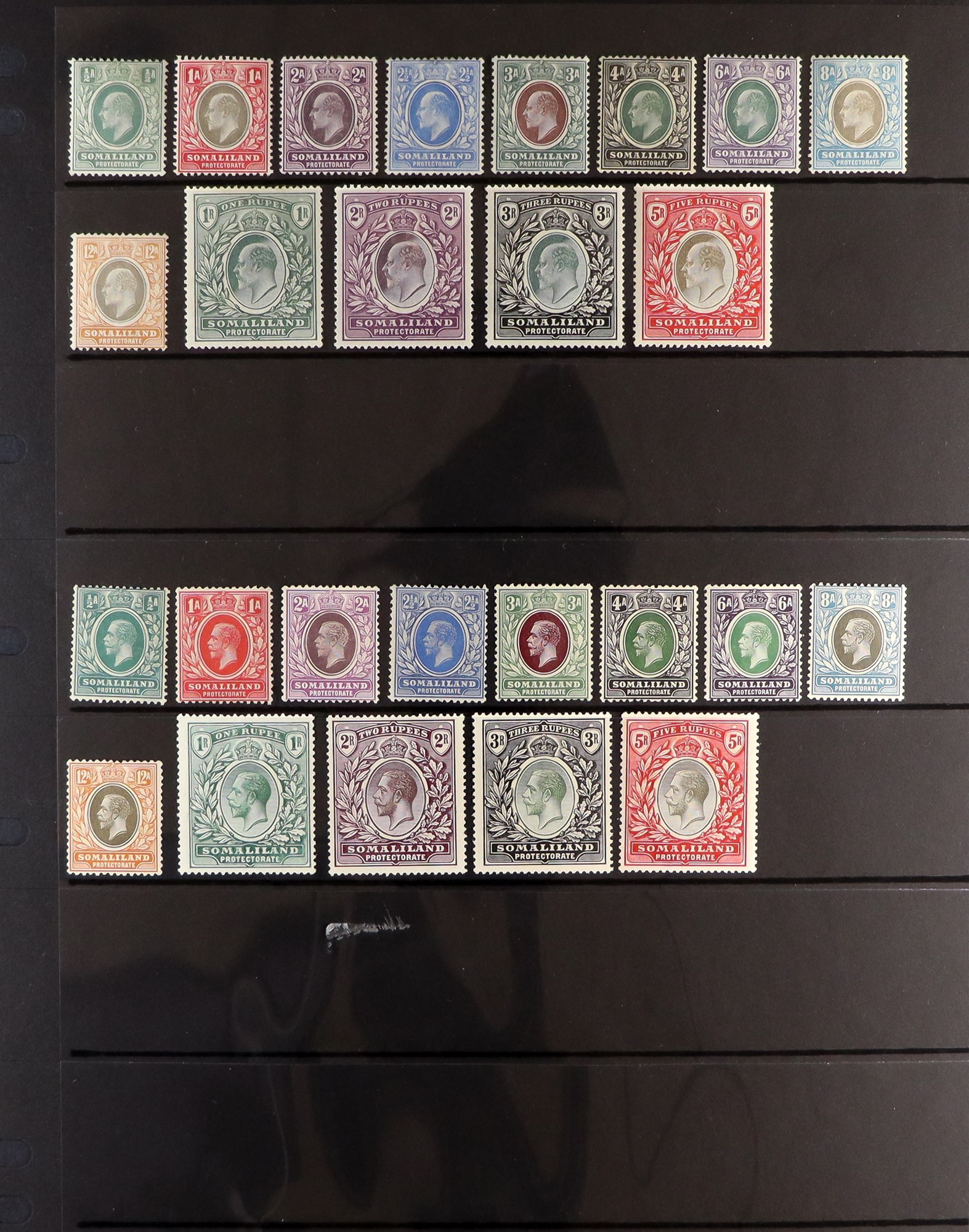 SOMALILAND PROTECT 1904 set (SG 32/44) and 1921 set (SG 73/85) mint. Cat. £500 (26 stamps)