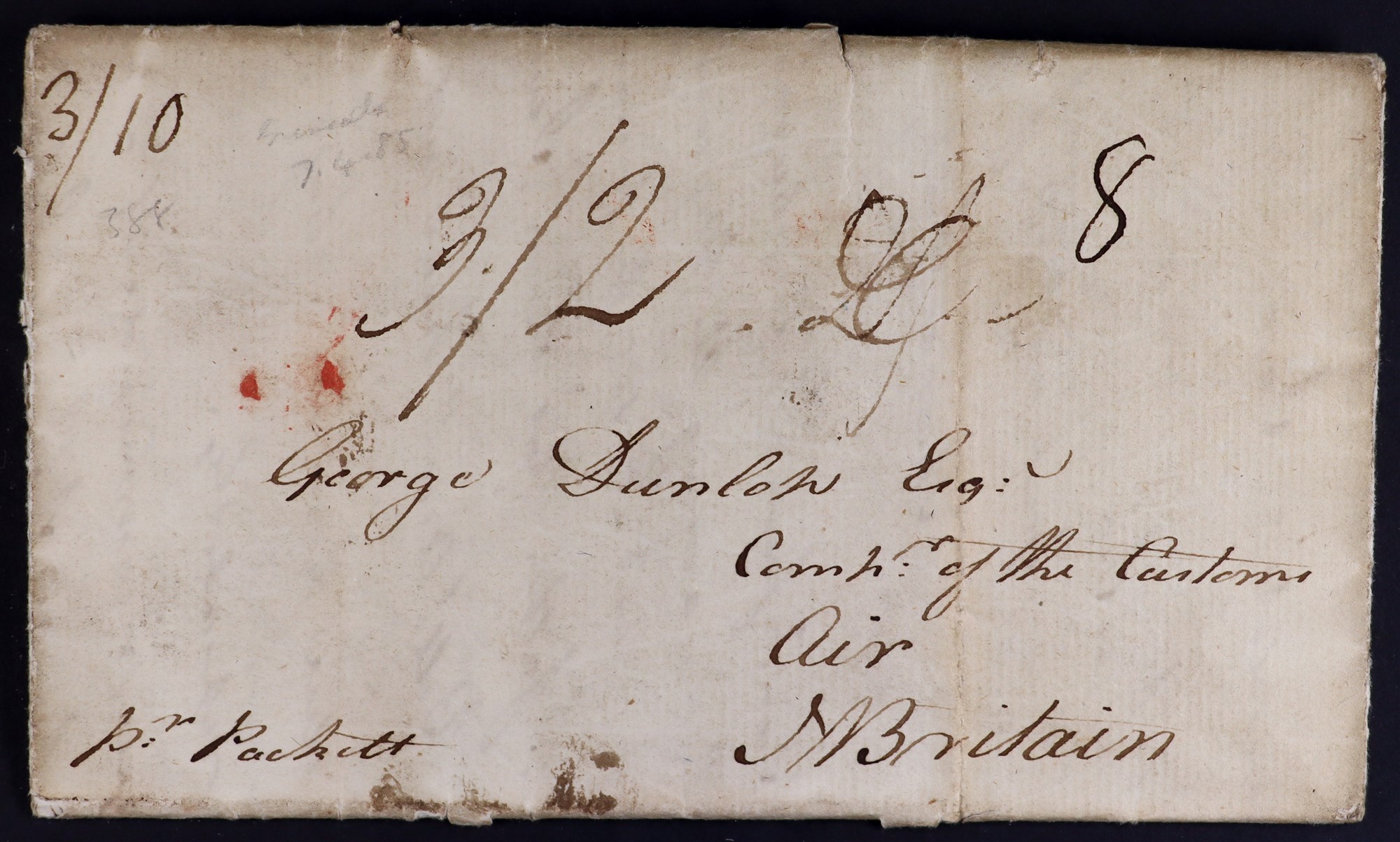 GRENADA 1785 (7 Apr) lengthy entire letter to Great Britain, endorsed 'per packet', bearing rate