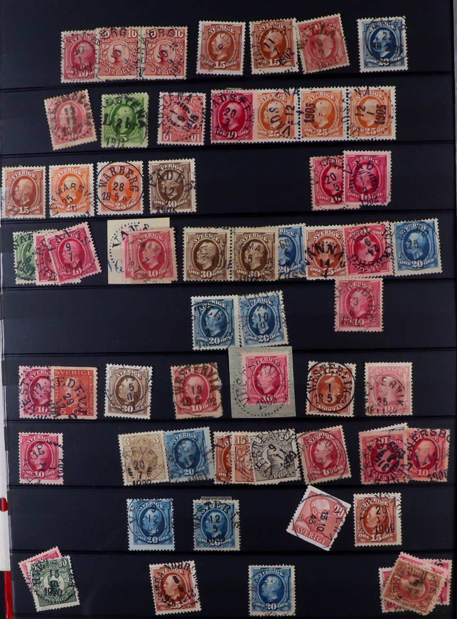 SWEDEN POSTMARKS Mostly 1880's-1950's used stamps selected for nice cancels, mostly with superb - Image 10 of 11