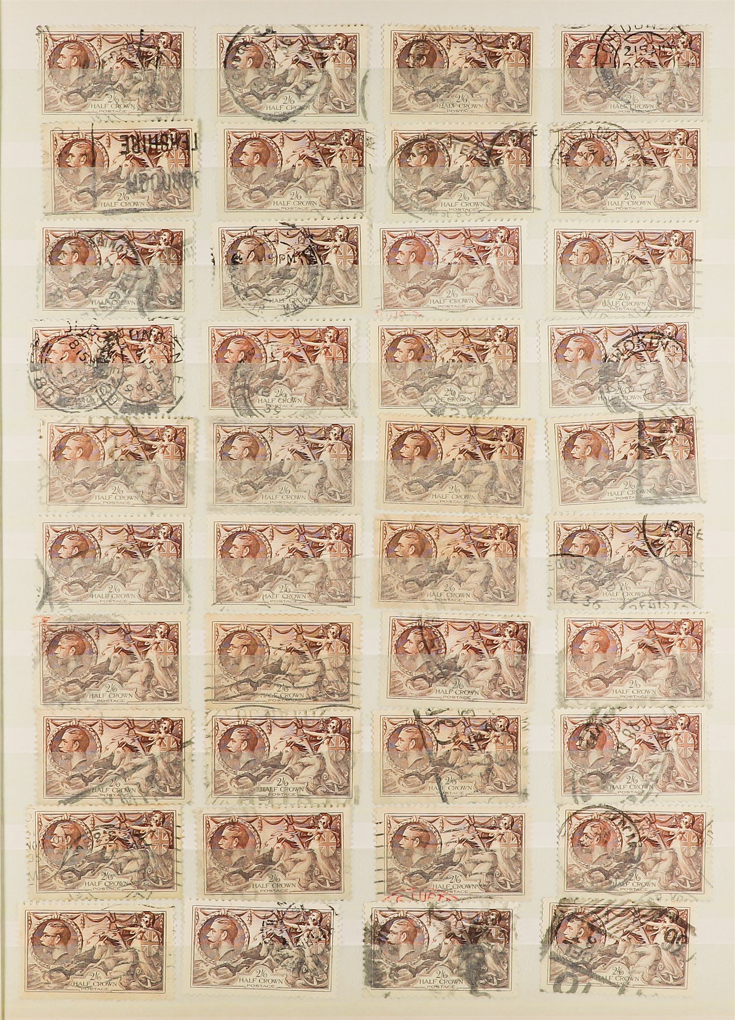 GB.GEORGE V 1934 RE-ENGRAVED SEAHORSES approx 600 used examples - 2s6d browns (440+), 5s rose- - Image 9 of 16