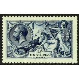 GB.GEORGE V 1913 10s indigo-blue Seahorse, SG 402, very lightly hinged mint. Cat. £850.