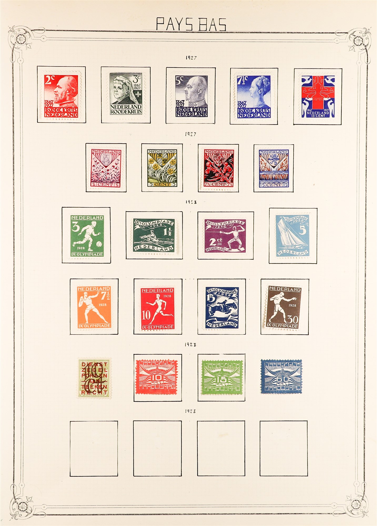 NETHERLANDS 1921 - 1939 MINT SETS collection on album pages, Michel €3000+ (110+ stamps)