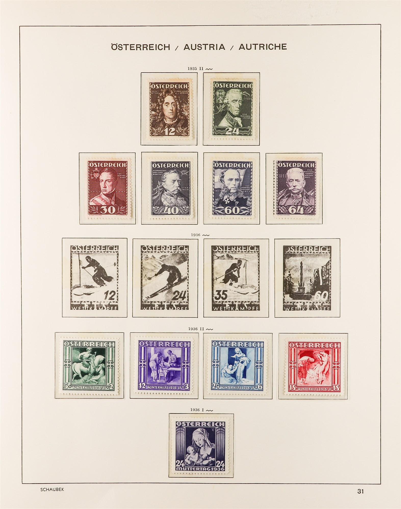 AUSTRIA 1850 - 1937 COLLECTION. of around 1000 mint & used stamps in Schaubek Austria hingeless - Image 23 of 29