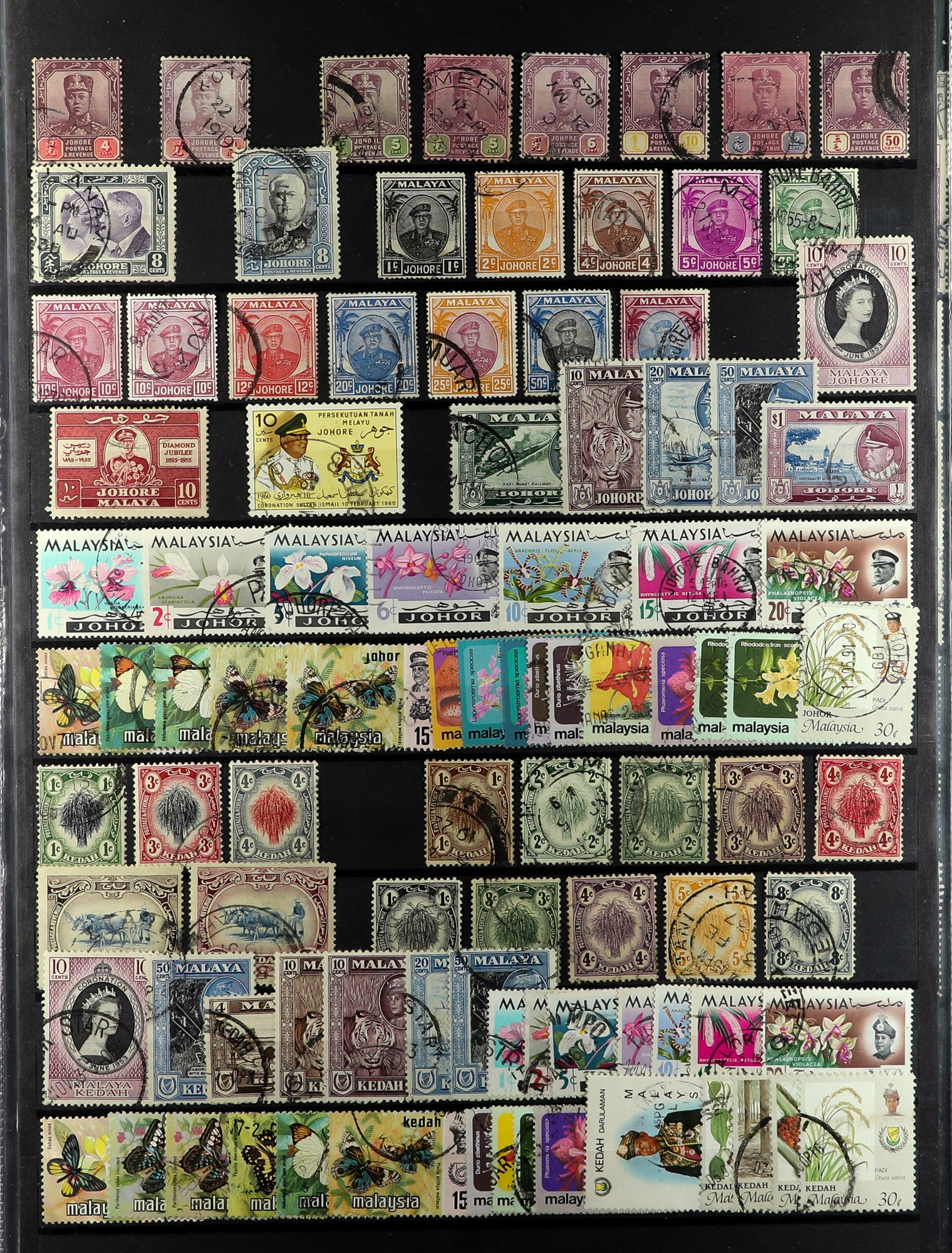 MALAYA STATES 1881-1986 USED COLLECTION of around 900 stamps on protective pages, many higher - Image 2 of 8
