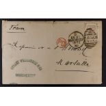 GB.QUEEN VICTORIA 1872 6d pale buff plate 12 (SG 123) nicely used on L.S. to France with some folds,