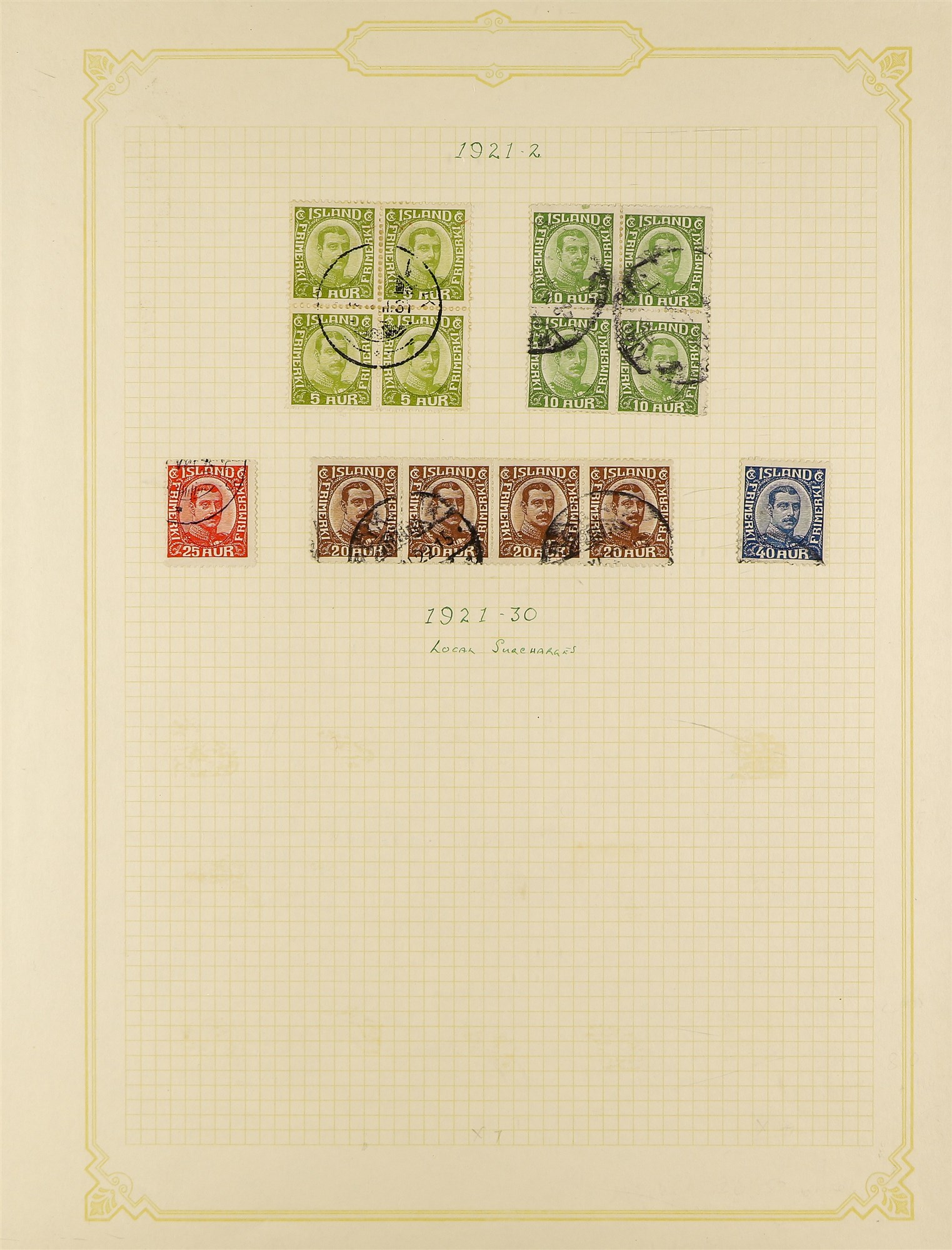 ICELAND 1901 - 1976 COLLECTION of over 700 used stamps on album pages, chiefly complete sets. Cat £ - Image 5 of 26