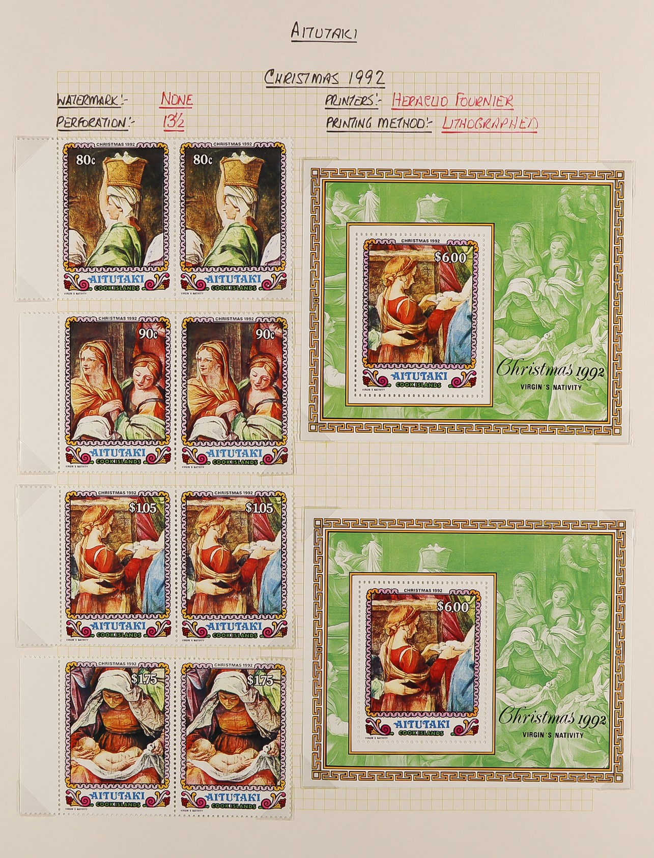 AITUTAKI 1982 - 1996 COLLECTION of mint sets and never hinged mint minature sheets, sheetlets & se- - Image 17 of 21