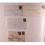 GB.QUEEN VICTORIA 1840's - 1880's COVERS COLLECTION in 3 large artists display folders, of 1d red