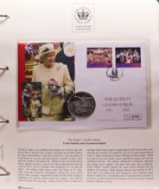 COIN COVERS 5 volumes of the Mercury 2002 Golden Jubilee 'Coin First Day Cover' series from a range