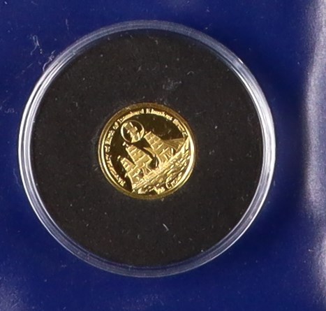 GOLD COIN Falkland Is 2006 1/25 crown Brunel Bicentenary gold proof coin, weigh 1.24g.