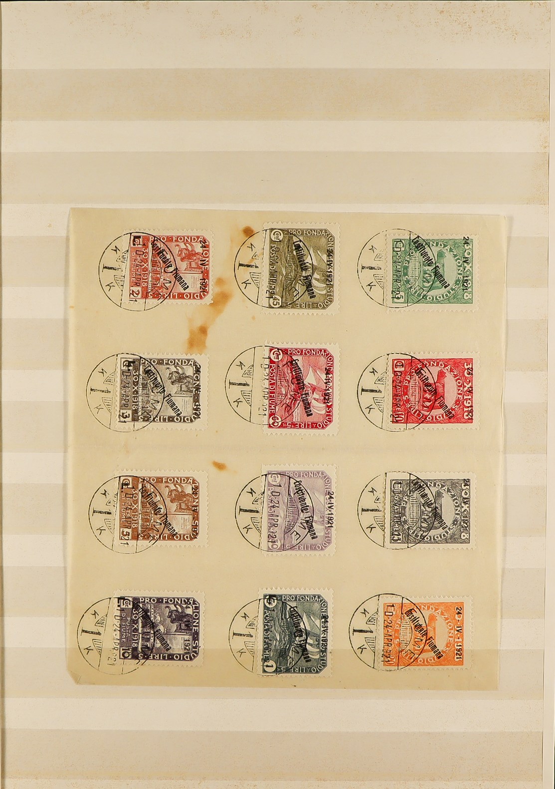 FIUME 1918 - 1924 ACCUMULATION of around 1500 mint & used stamps in stockbook, various overprints on - Image 13 of 29