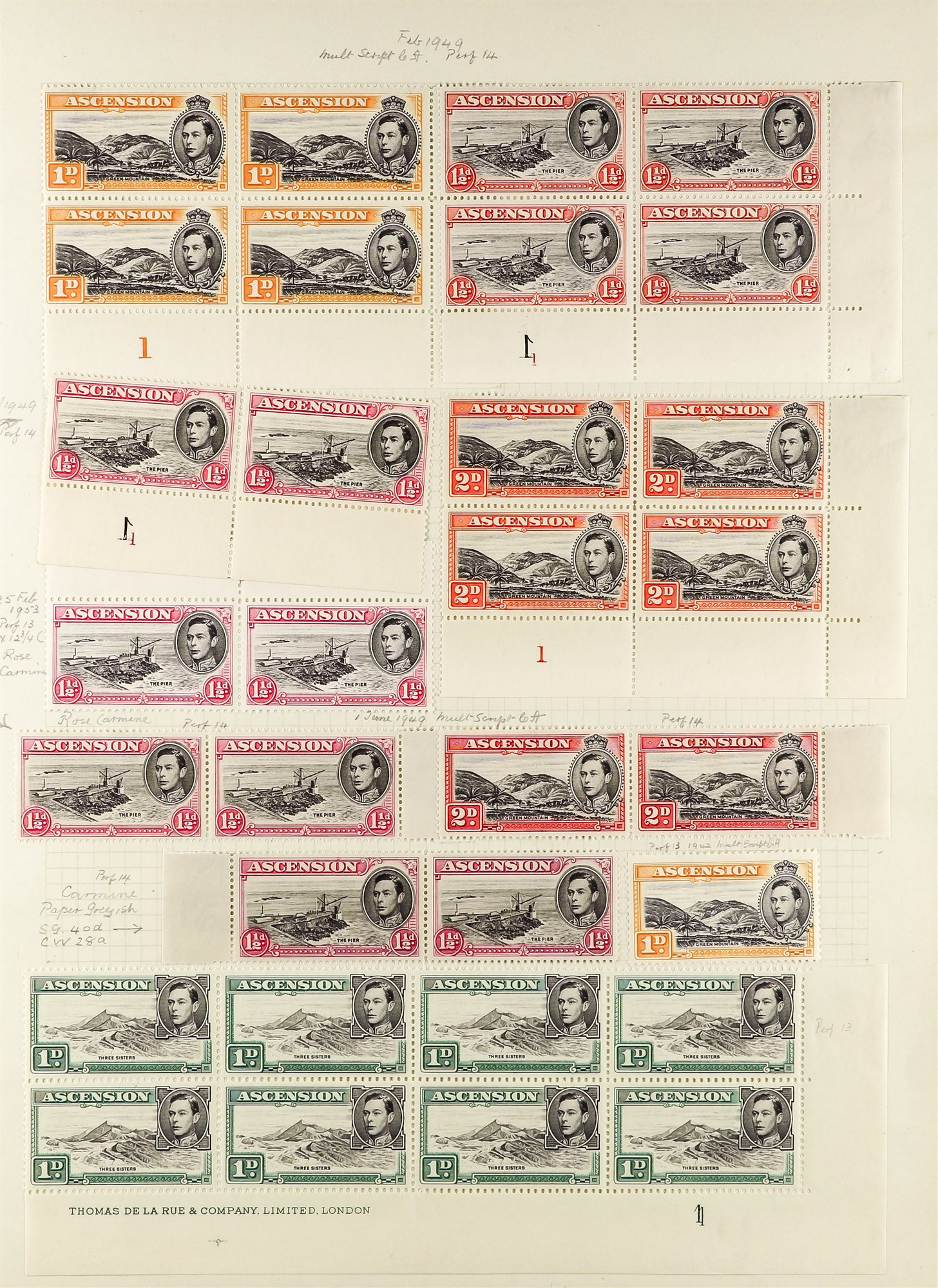 ASCENSION 1937 - 1952 MINT COLLECTION of 130+ stamps with most omnibus sets incl pairs, 1938 - Image 3 of 5