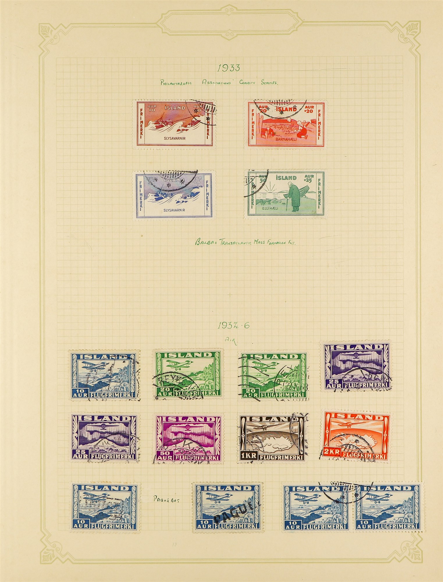 ICELAND 1901 - 1976 COLLECTION of over 700 used stamps on album pages, chiefly complete sets. Cat £ - Image 9 of 26