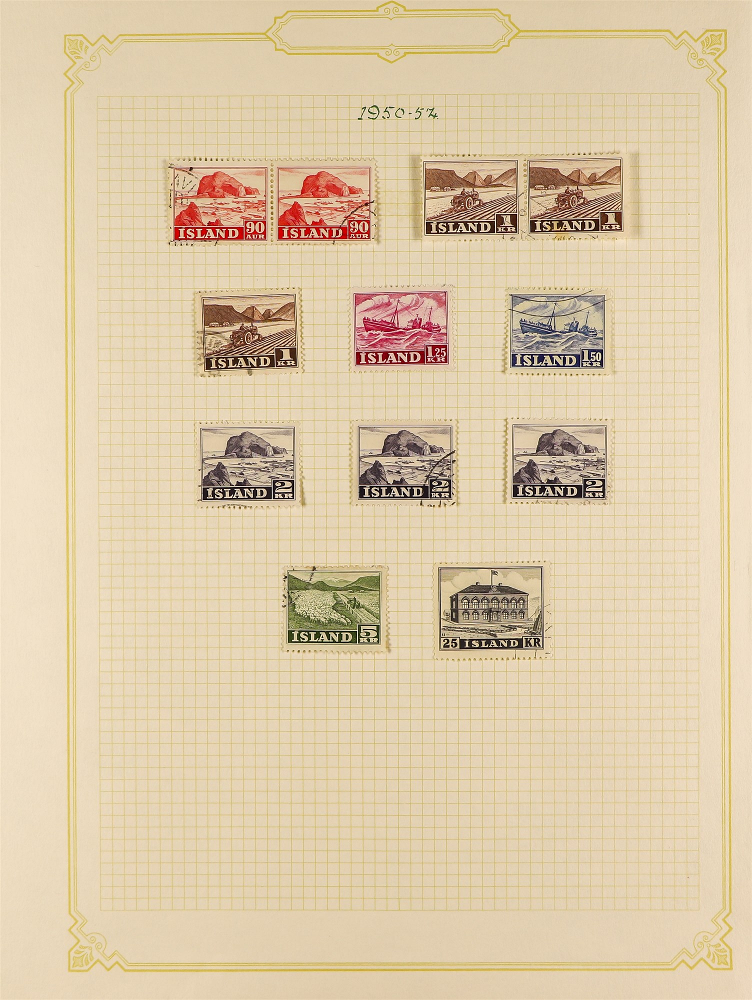 ICELAND 1901 - 1976 COLLECTION of over 700 used stamps on album pages, chiefly complete sets. Cat £ - Image 18 of 26