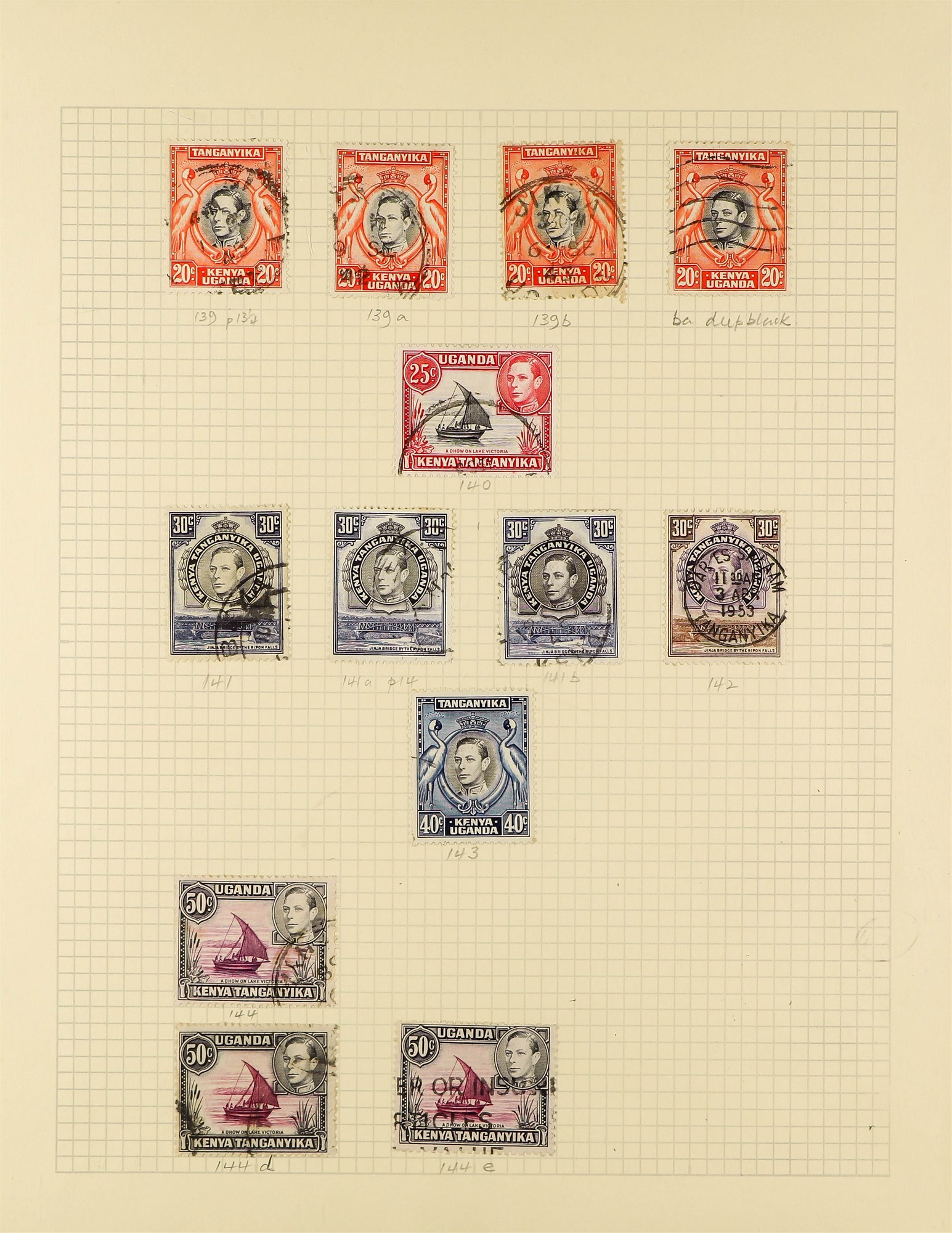 K.U.T. 1890 - 1954 COLLECTION of used stamps on album pages, some high values with fiscal - Image 5 of 7