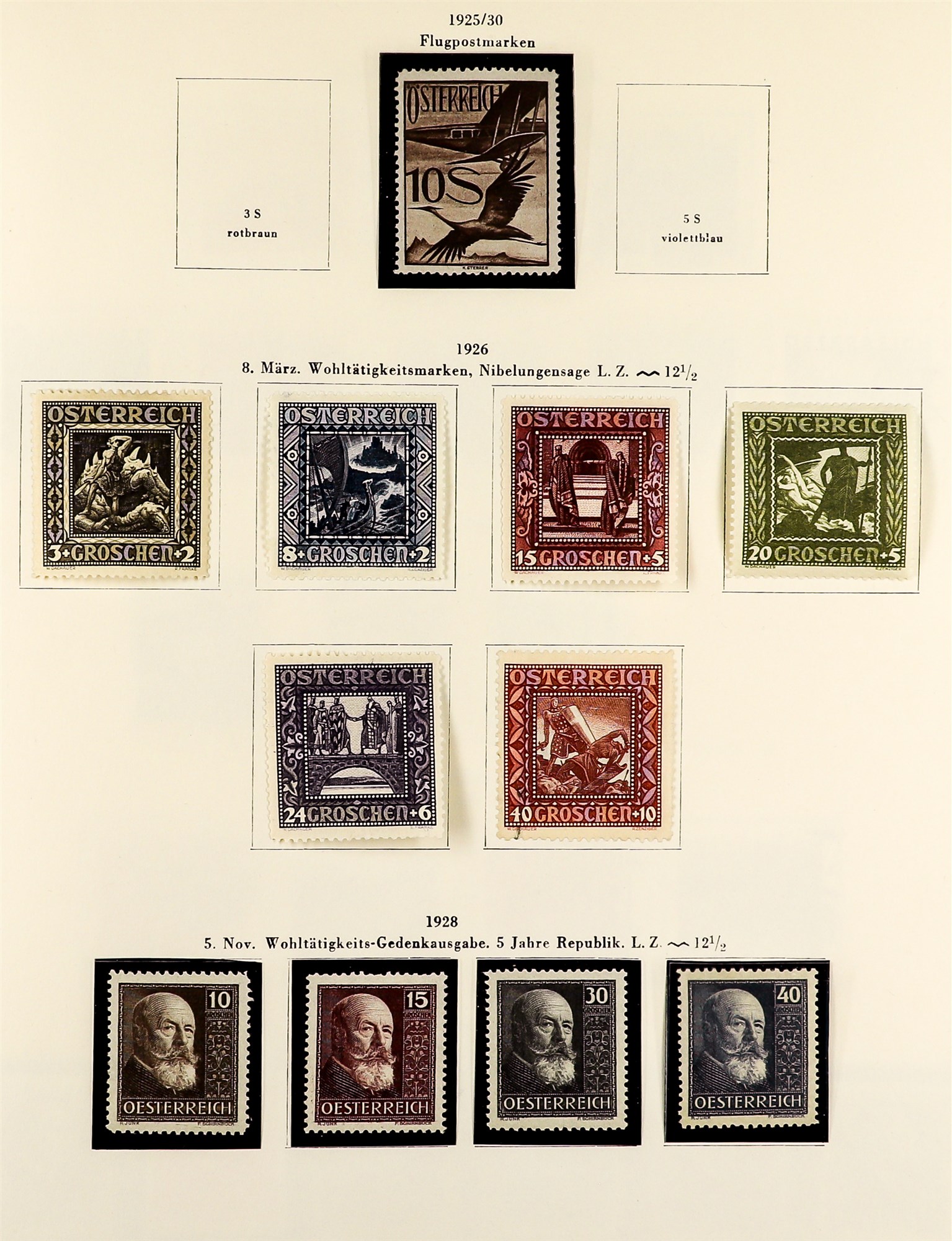 AUSTRIA 1918 - 1937 REPUBLIC COLLECTION of chiefly mint / never hinged mint sets in album incl - Image 18 of 22