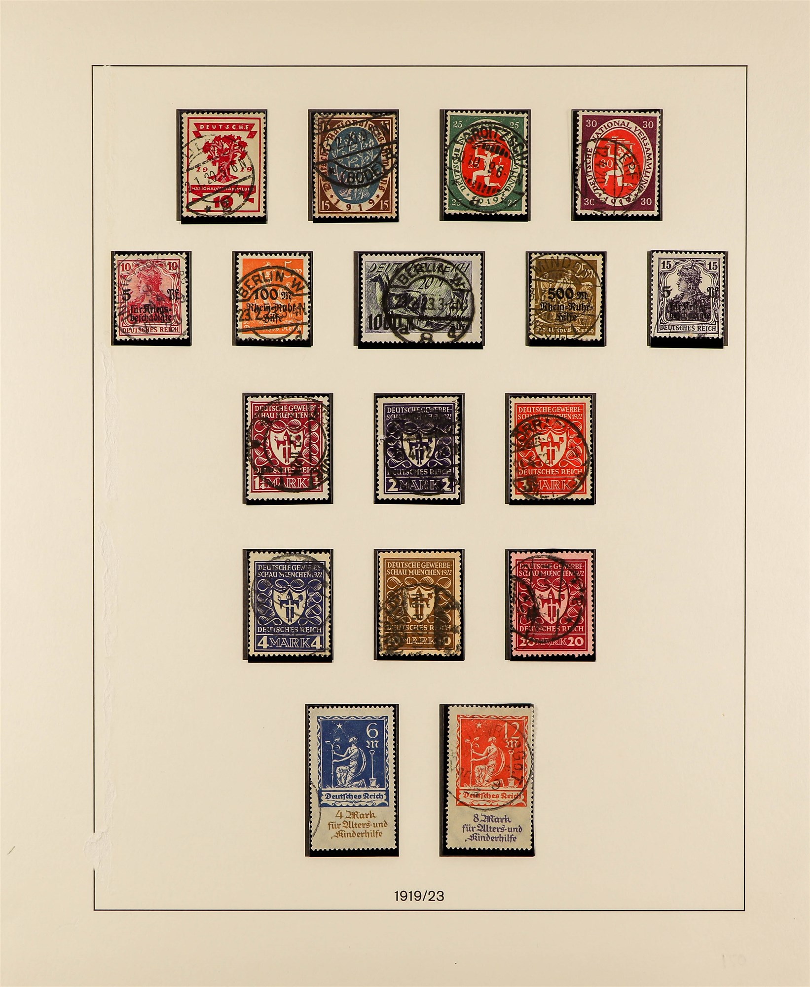 GERMANY 1875 - 1922 COLLECTION of 160+ used stamps on album pages incl. 1875-1900 complete basic - Image 7 of 10