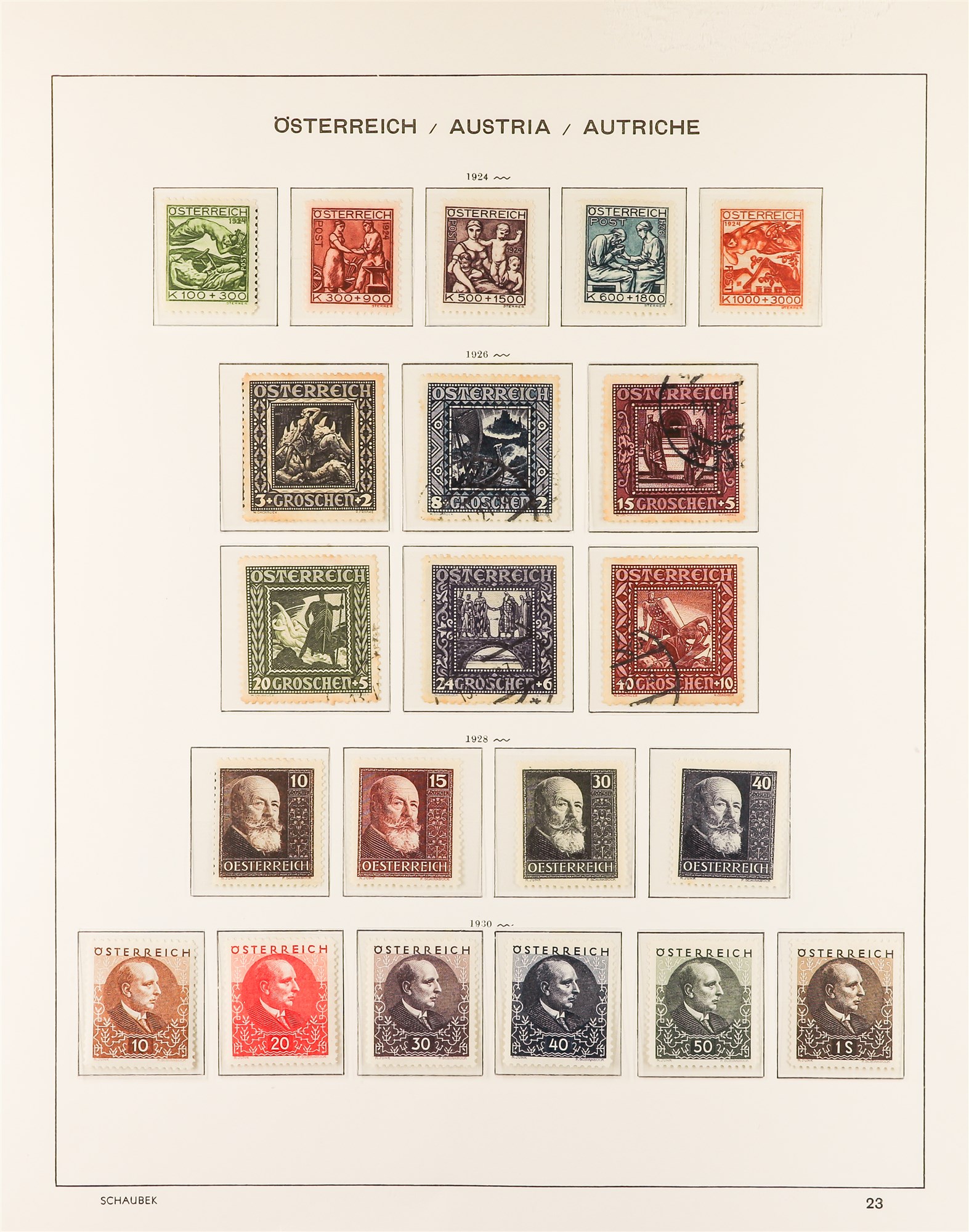 AUSTRIA 1850 - 1937 COLLECTION. of around 1000 mint & used stamps in Schaubek Austria hingeless - Image 19 of 29