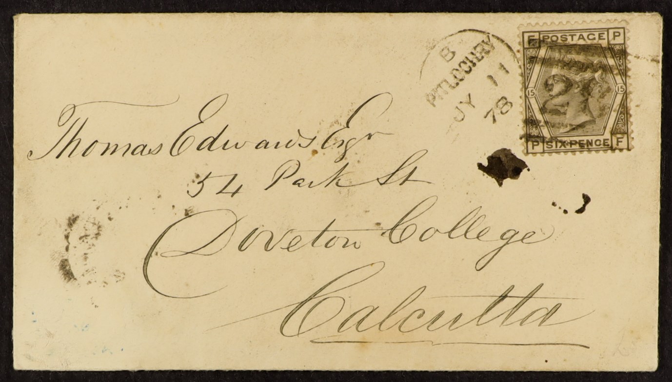 GB. COVERS & POSTAL HISTORY 1878 (11th July) The envelope of a letter paid sixpence from