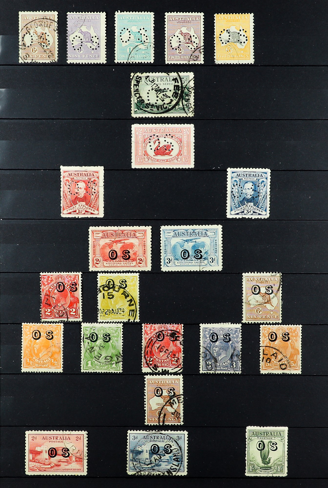 AUSTRALIA OFFICIALS 1913 - 1933 USED COLLECTION with many sets and higher values, on protective - Image 3 of 3