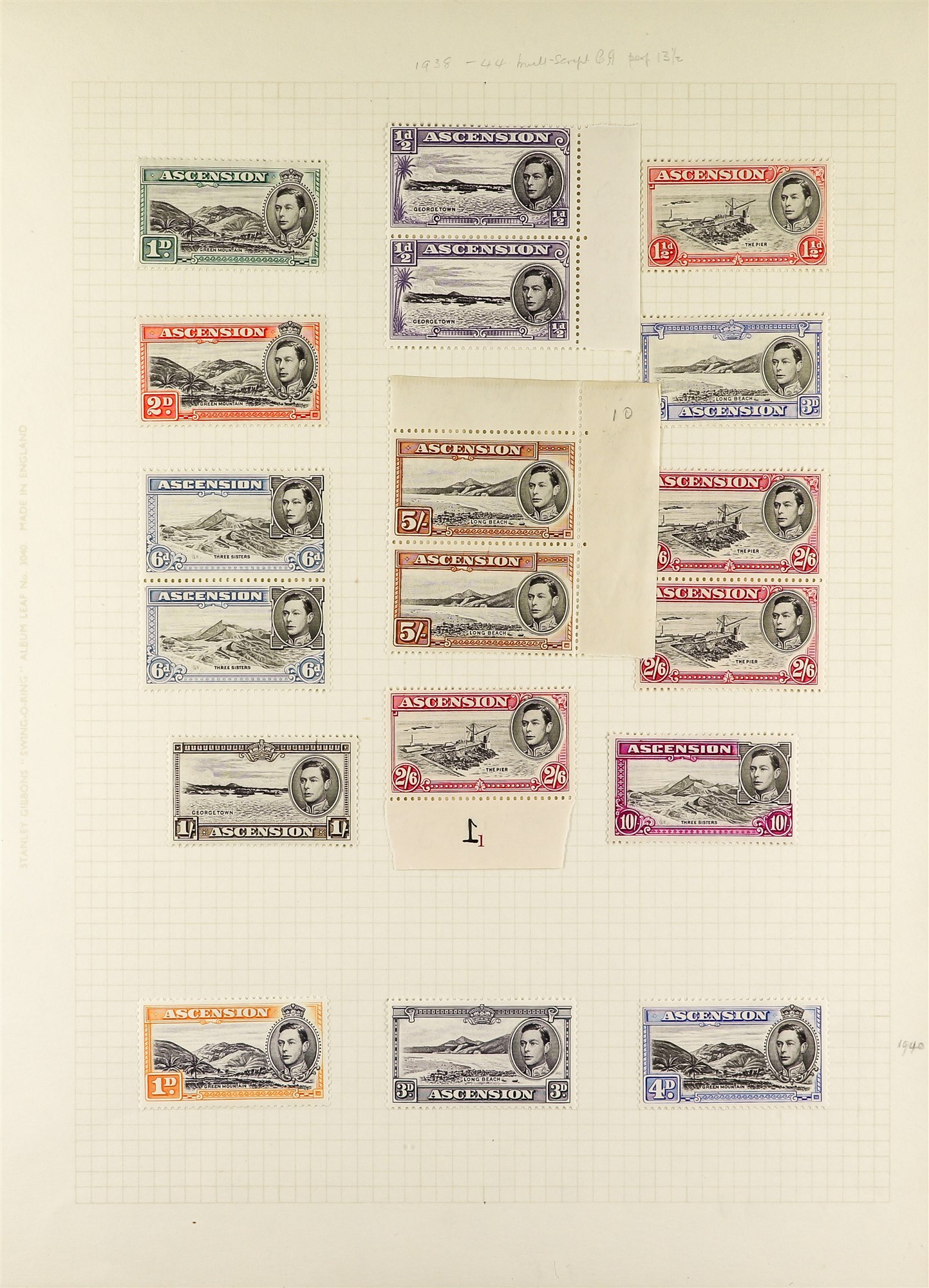 ASCENSION 1937 - 1952 MINT COLLECTION of 130+ stamps with most omnibus sets incl pairs, 1938 - Image 2 of 5