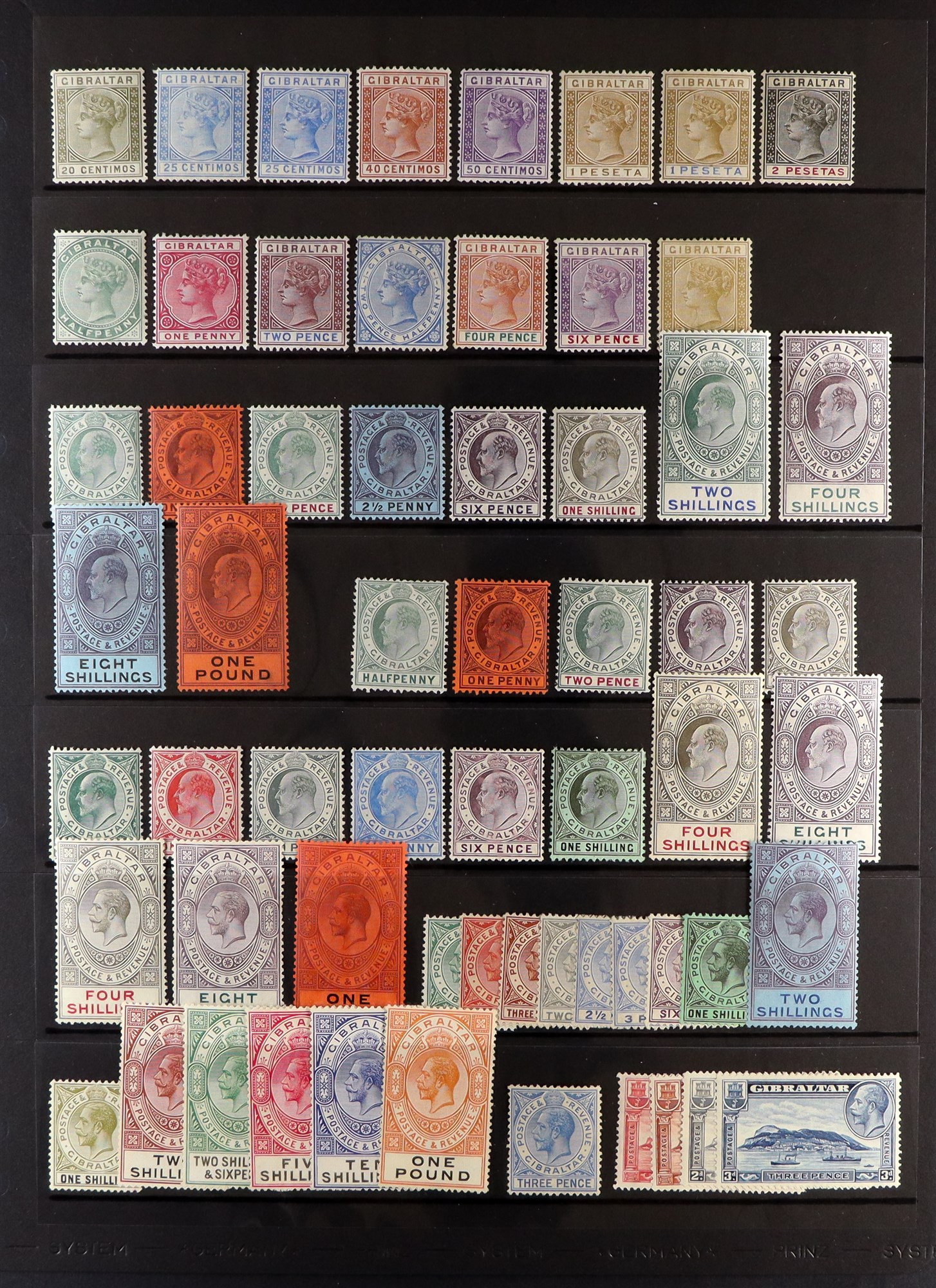 GIBRALTAR 1889 - 1931 VALUABLE MINT COLLECTION incl. 1889-96 range to 2p incl. 1p bistre, 1898 re-