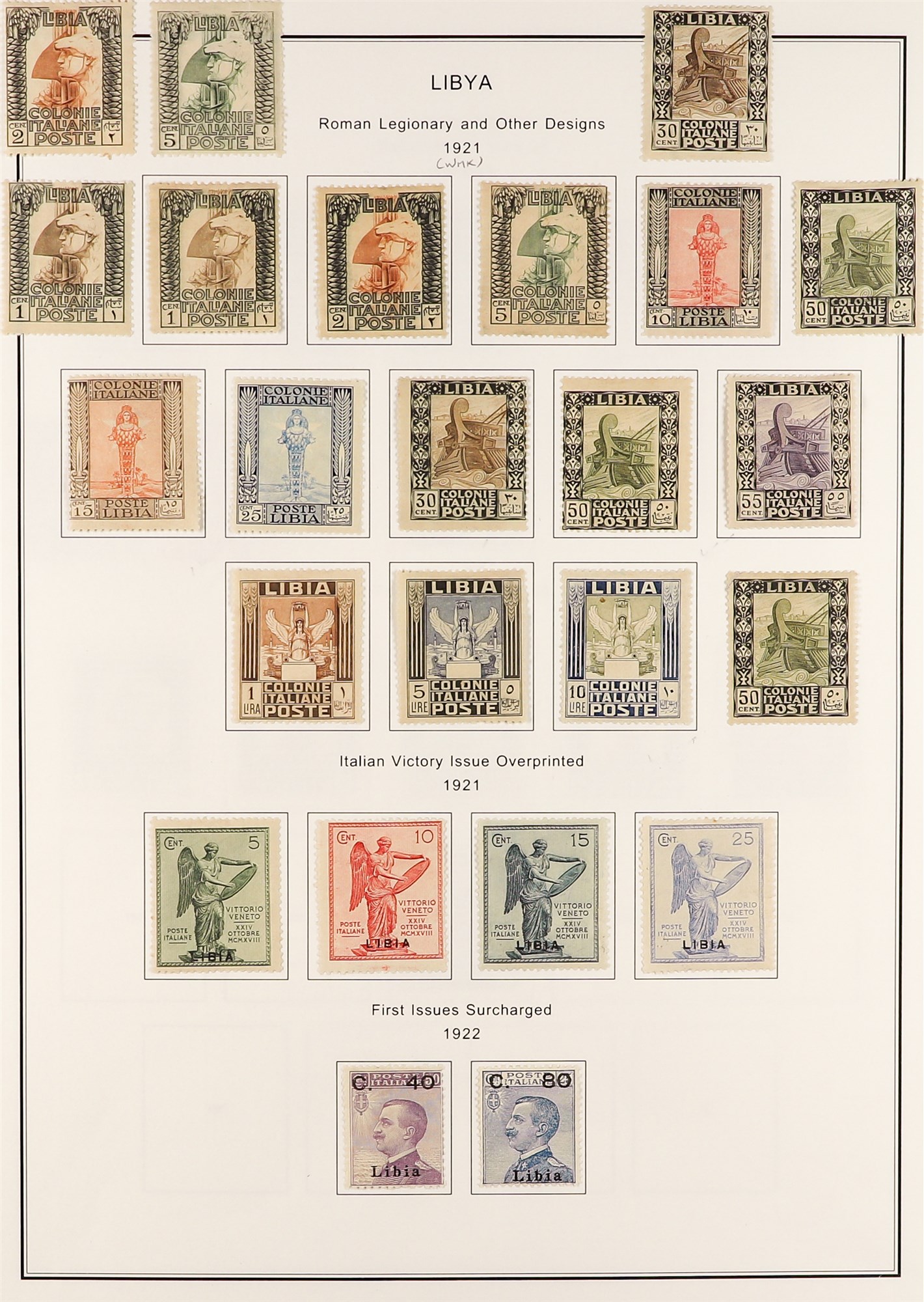 ITALIAN COLONIES LIBYA 1912 - 1941 collection of 160+ mint stamps on album pages. Sassone €3150+. - Image 2 of 5