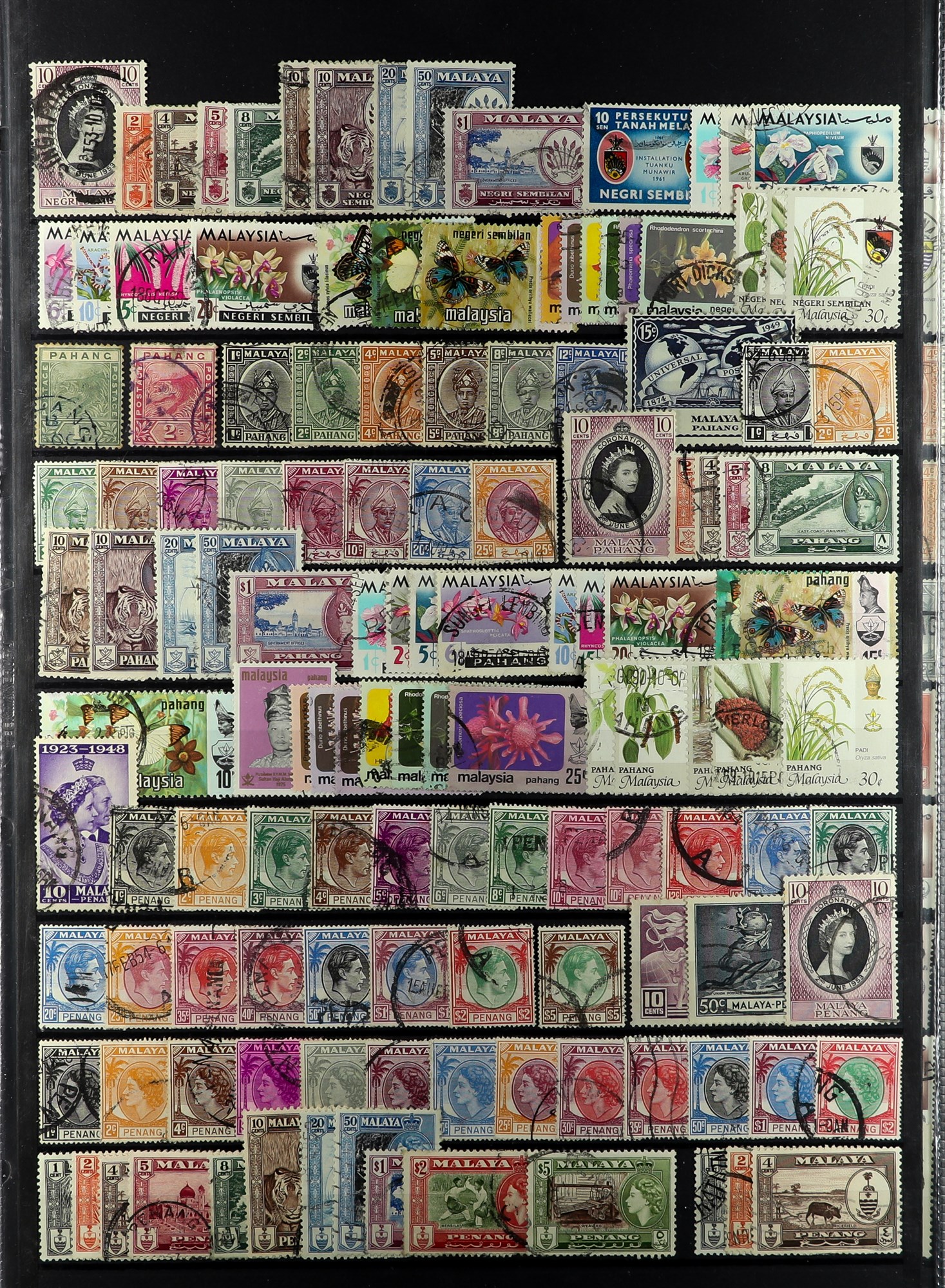 MALAYA STATES 1881-1986 USED COLLECTION of around 900 stamps on protective pages, many higher - Image 4 of 8