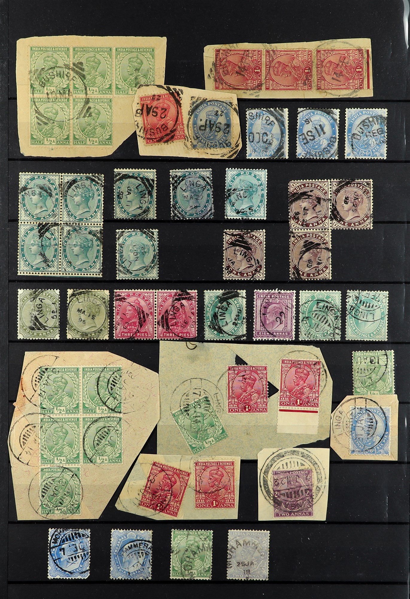 INDIA INDIA USED IN PERSIA collection of 128 Indian QV to KGV stamps with Persian postmarks, with - Image 3 of 3