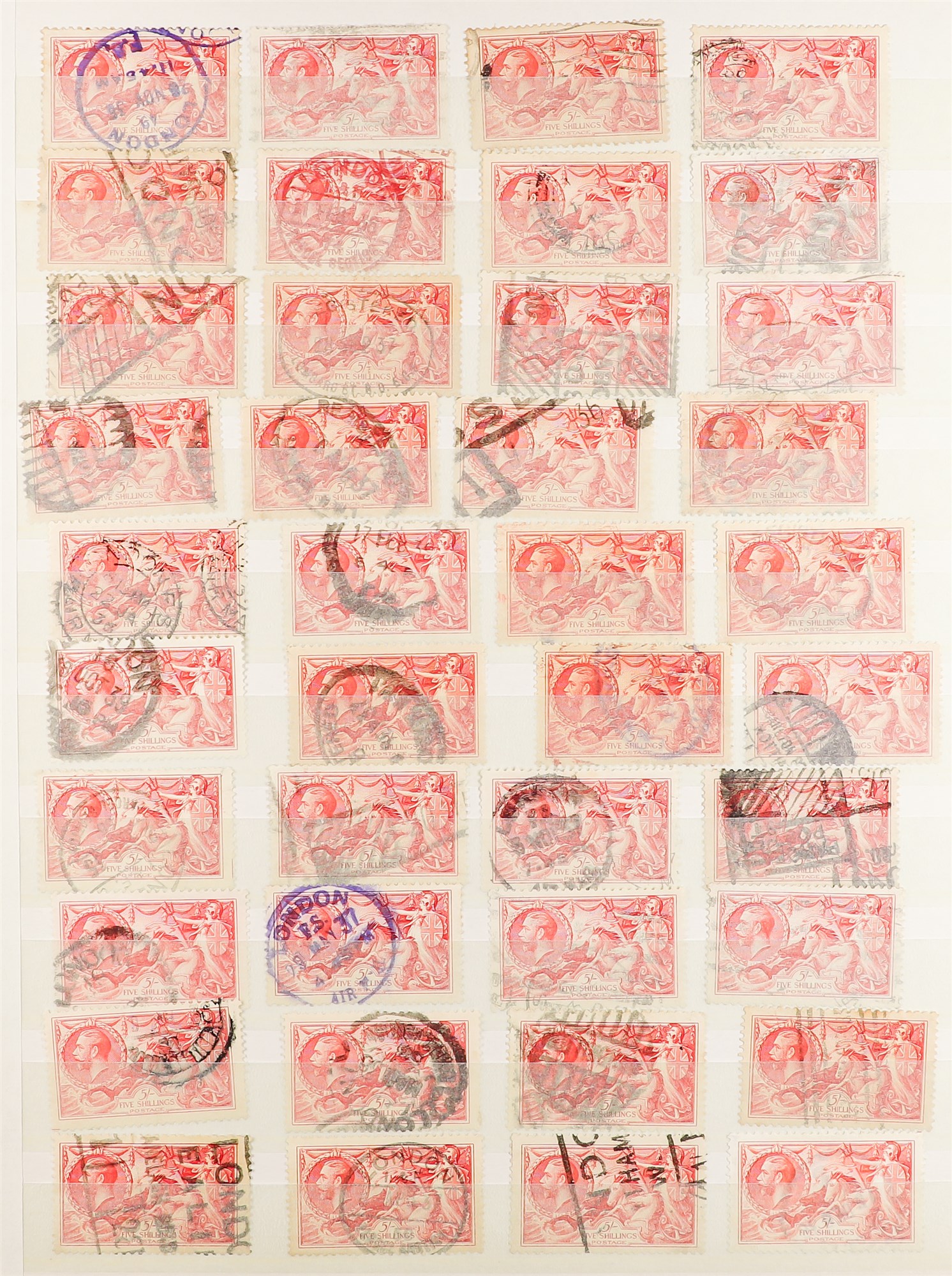 GB.GEORGE V 1934 RE-ENGRAVED SEAHORSES approx 600 used examples - 2s6d browns (440+), 5s rose- - Image 13 of 16