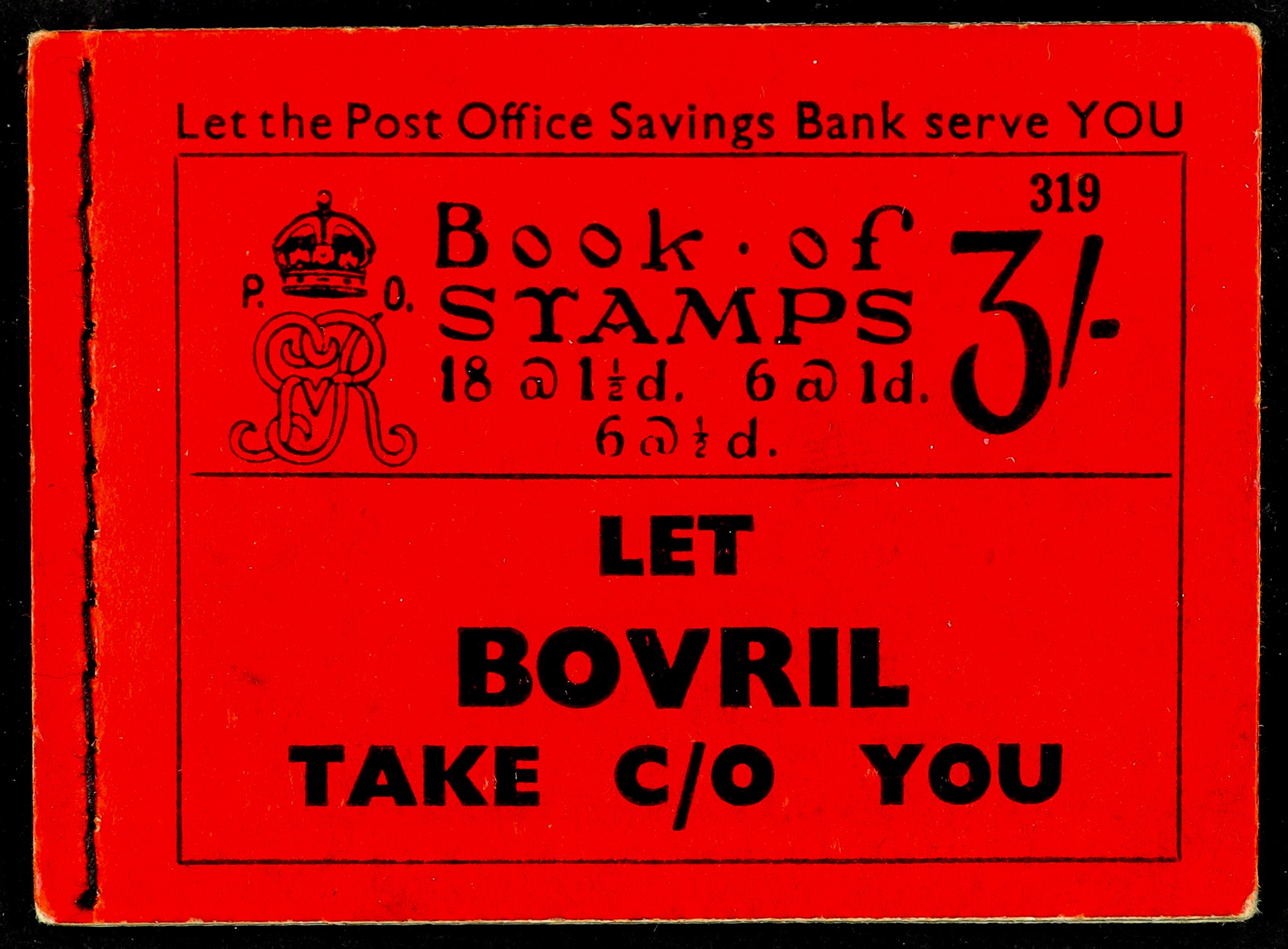 GB.GEORGE V BOOKLET 1935 3s scarlet cover (edition 319), SG Spec BB29, cat £550.