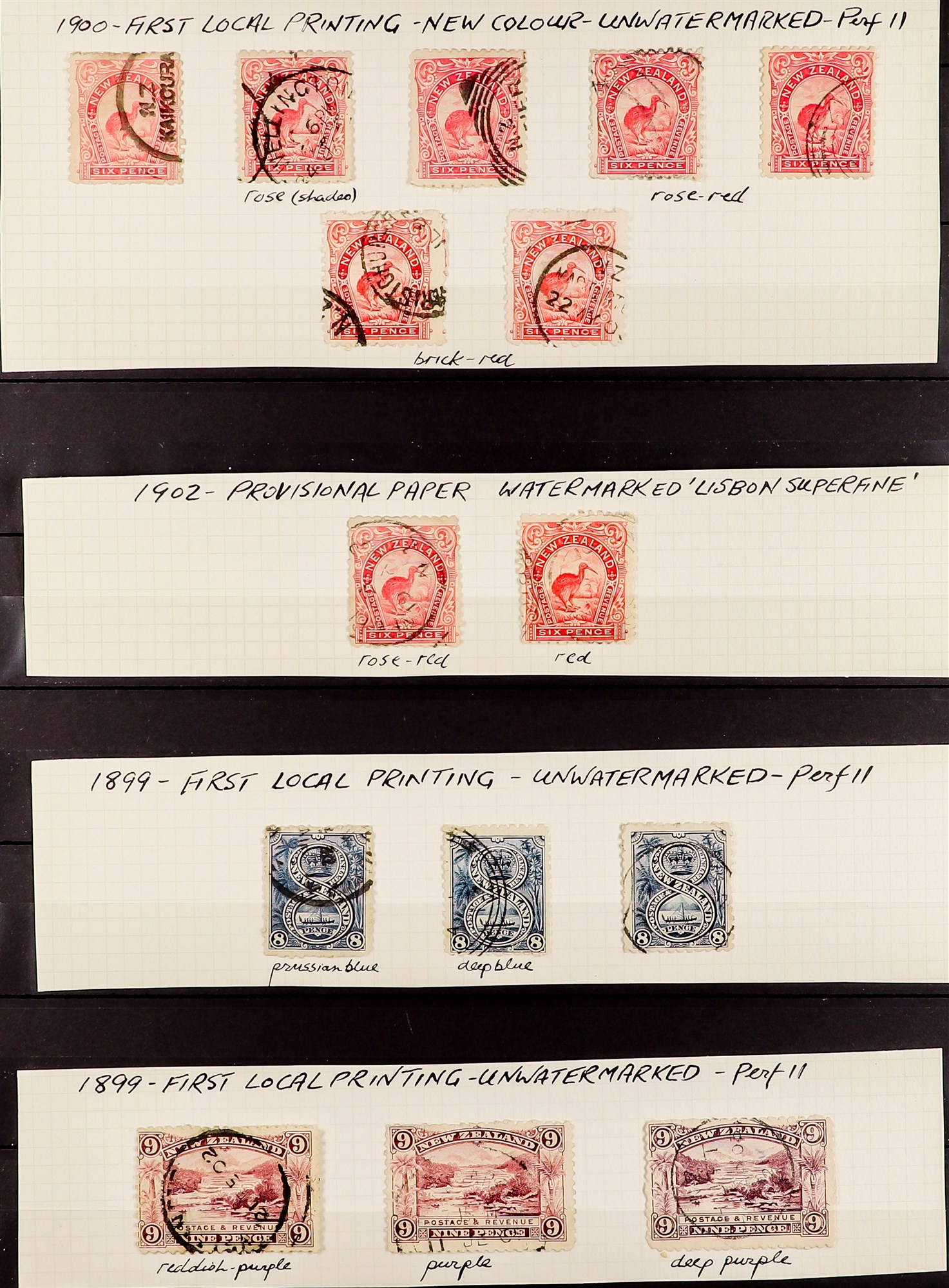 NEW ZEALAND 1899 - 1903 PICTORIALS collection 40+ used stamps, 1899 perf 11 no wmk with all - Image 3 of 3