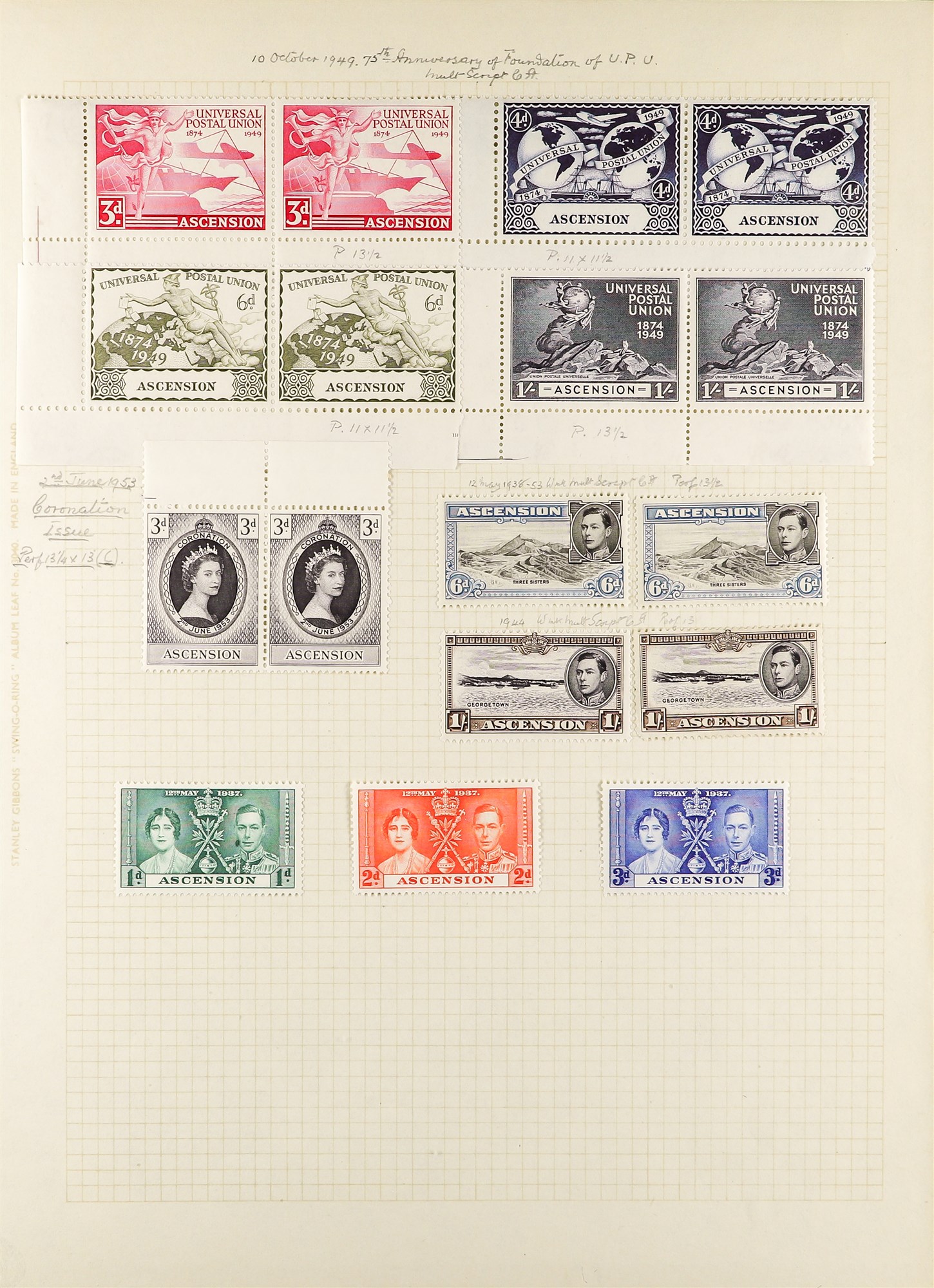 ASCENSION 1937 - 1952 MINT COLLECTION of 130+ stamps with most omnibus sets incl pairs, 1938 - Image 5 of 5