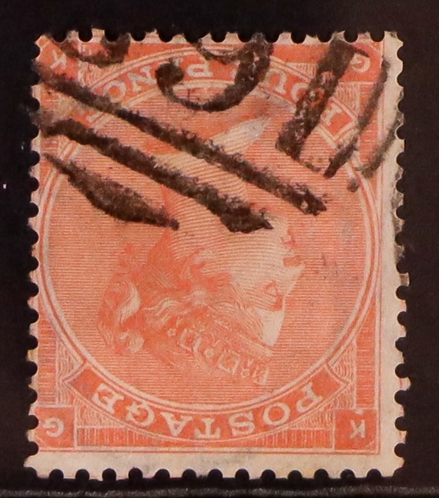 GB.QUEEN VICTORIA 1862-64 4d pale red (Hairlines) with INVERTED WATERMARK, SG 82Wi, used with