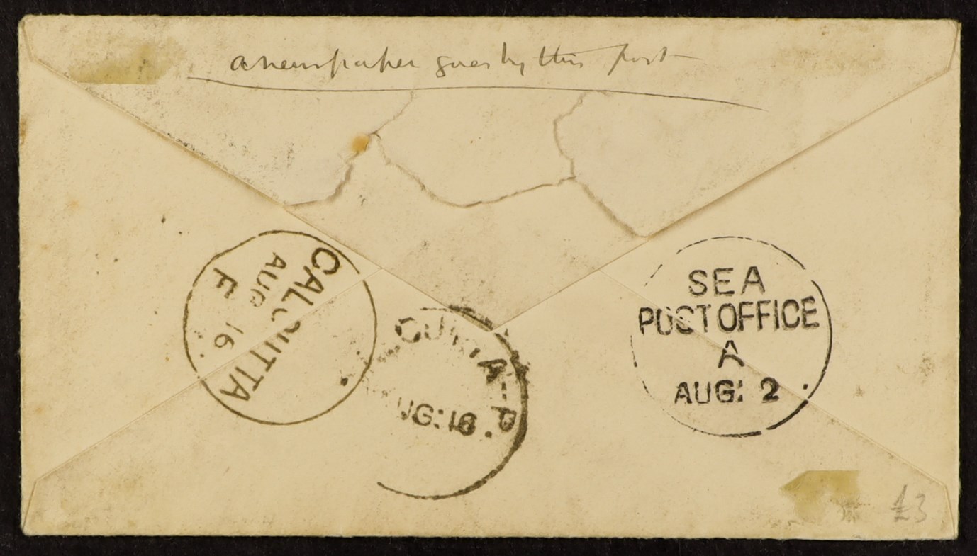 GB. COVERS & POSTAL HISTORY 1878 (11th July) The envelope of a letter paid sixpence from - Image 2 of 3