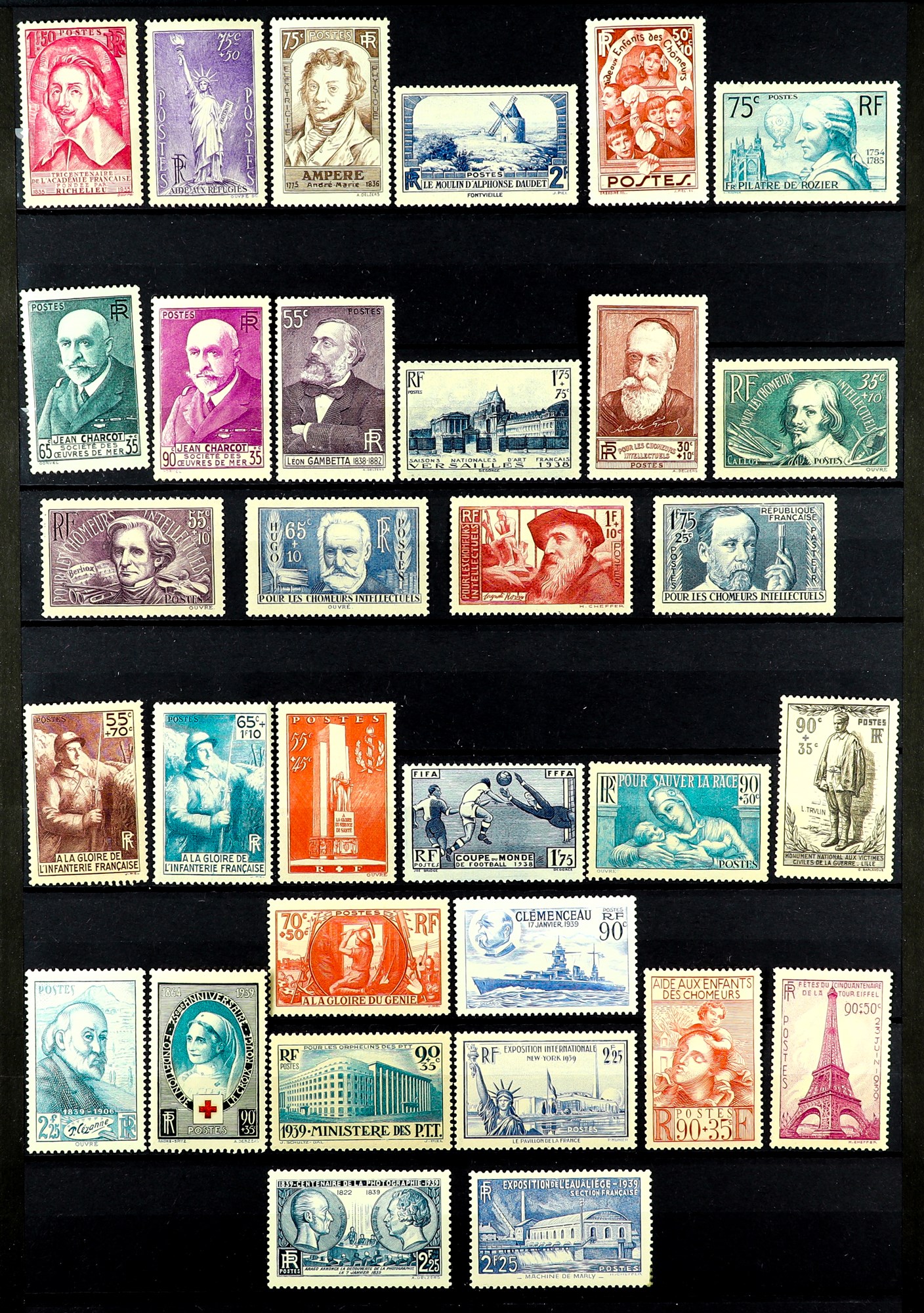 FRANCE 1930 - 1946 NEVER HINGED MINT COLLECTION on protective pages, sets, Red Cross issues, Postage