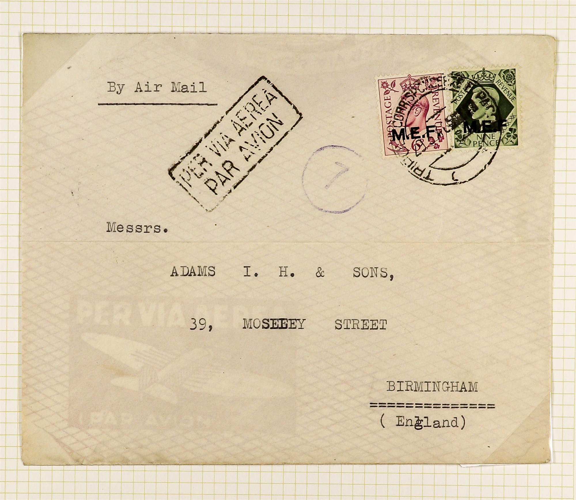BR. OCC. ITAL. COL. M.E.F. 1943 - 1949 COVERS nicely written up collection of 19 items on album - Image 7 of 14