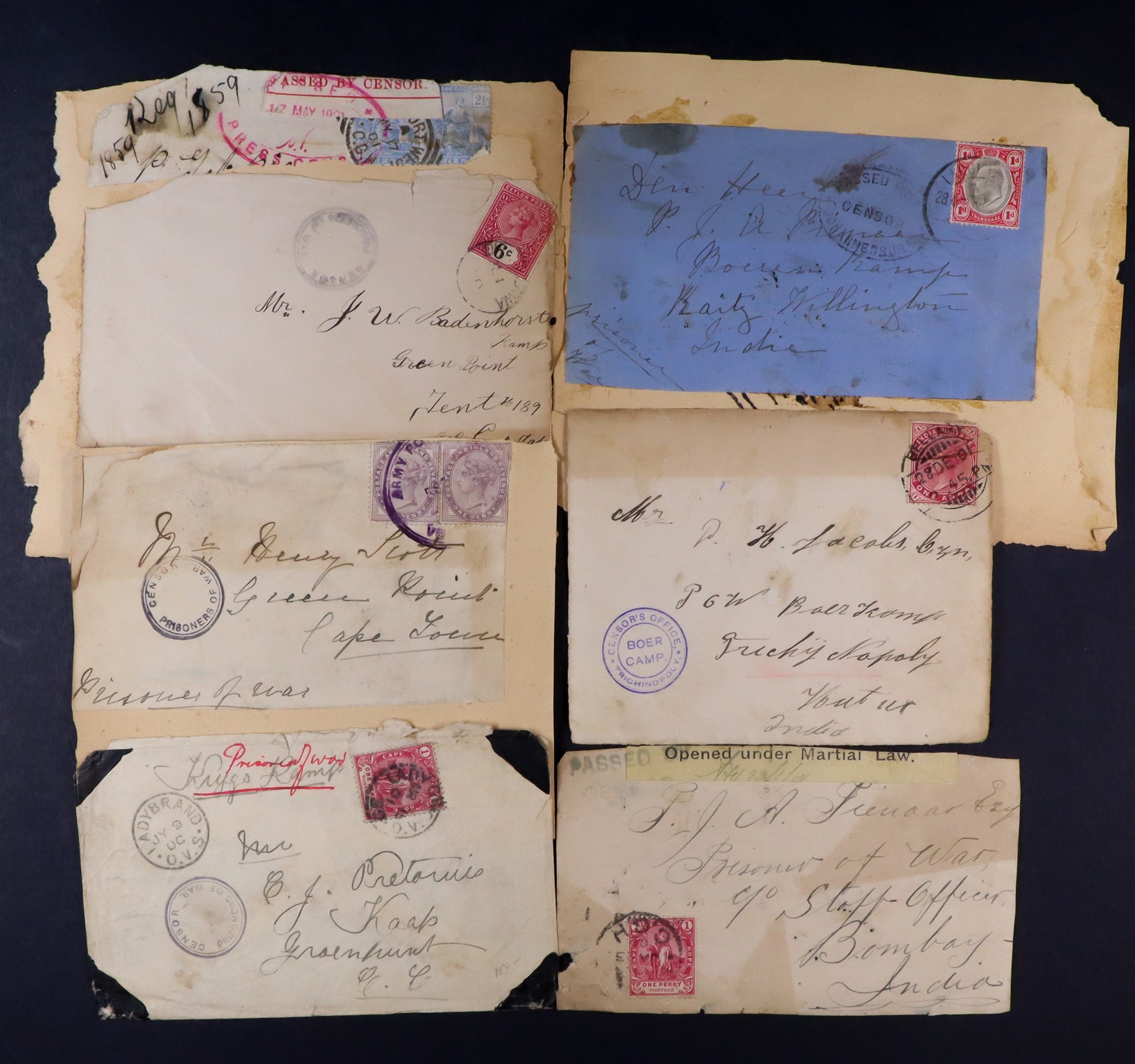 SOUTH AFRICA -COLS & REPS BOER WAR an assembly of cover fronts largely stuck to paper (ex. a