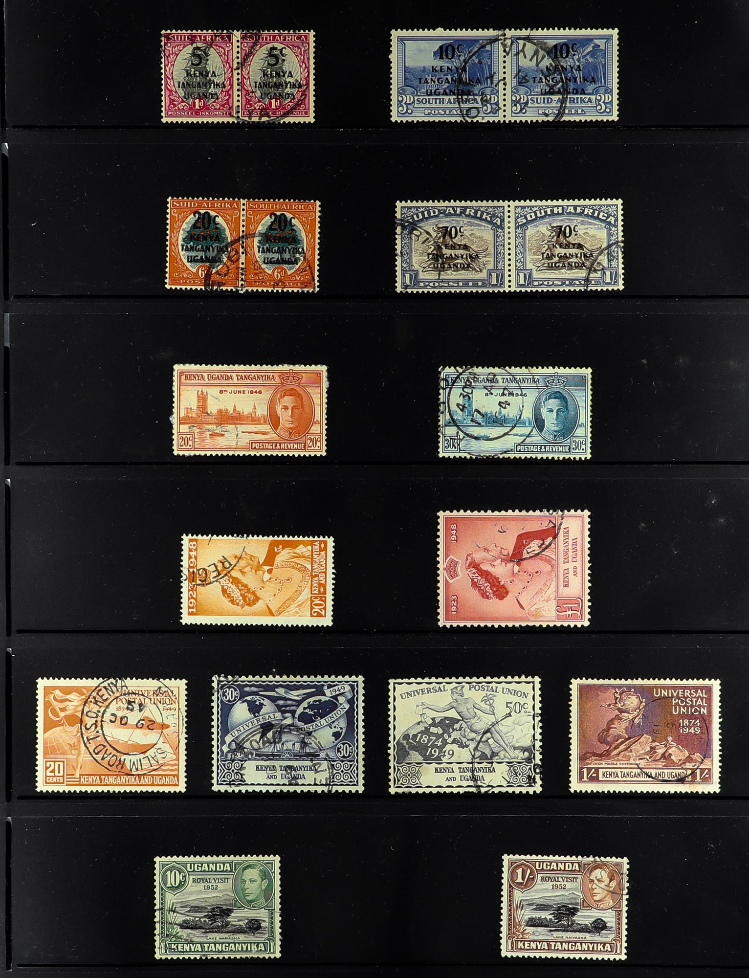 K.U.T. 1937 - 1965 COMPLETE COLLECTION of approx 145 used stamps on protective pages, the 1938-54 - Image 3 of 7