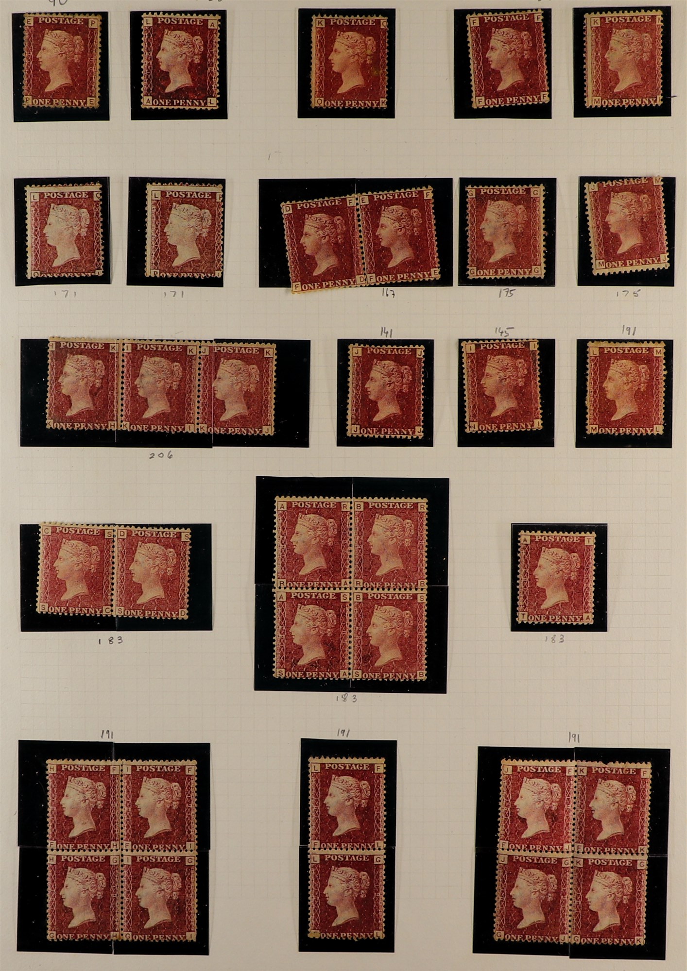 GB.QUEEN VICTORIA 1864-79 1d REDS MINT COLLECTION in hingeless mounts on page, includes plates 90,