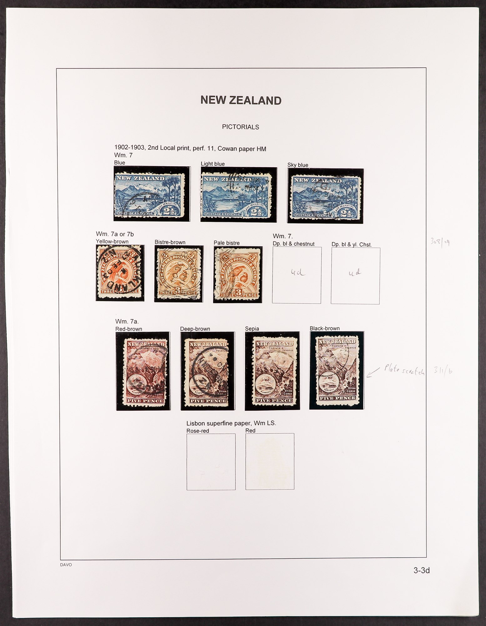 NEW ZEALAND 1902-07 PICTORIAL ISSUE collection of 60+ used perf 11 and perf 14 stamps with most of