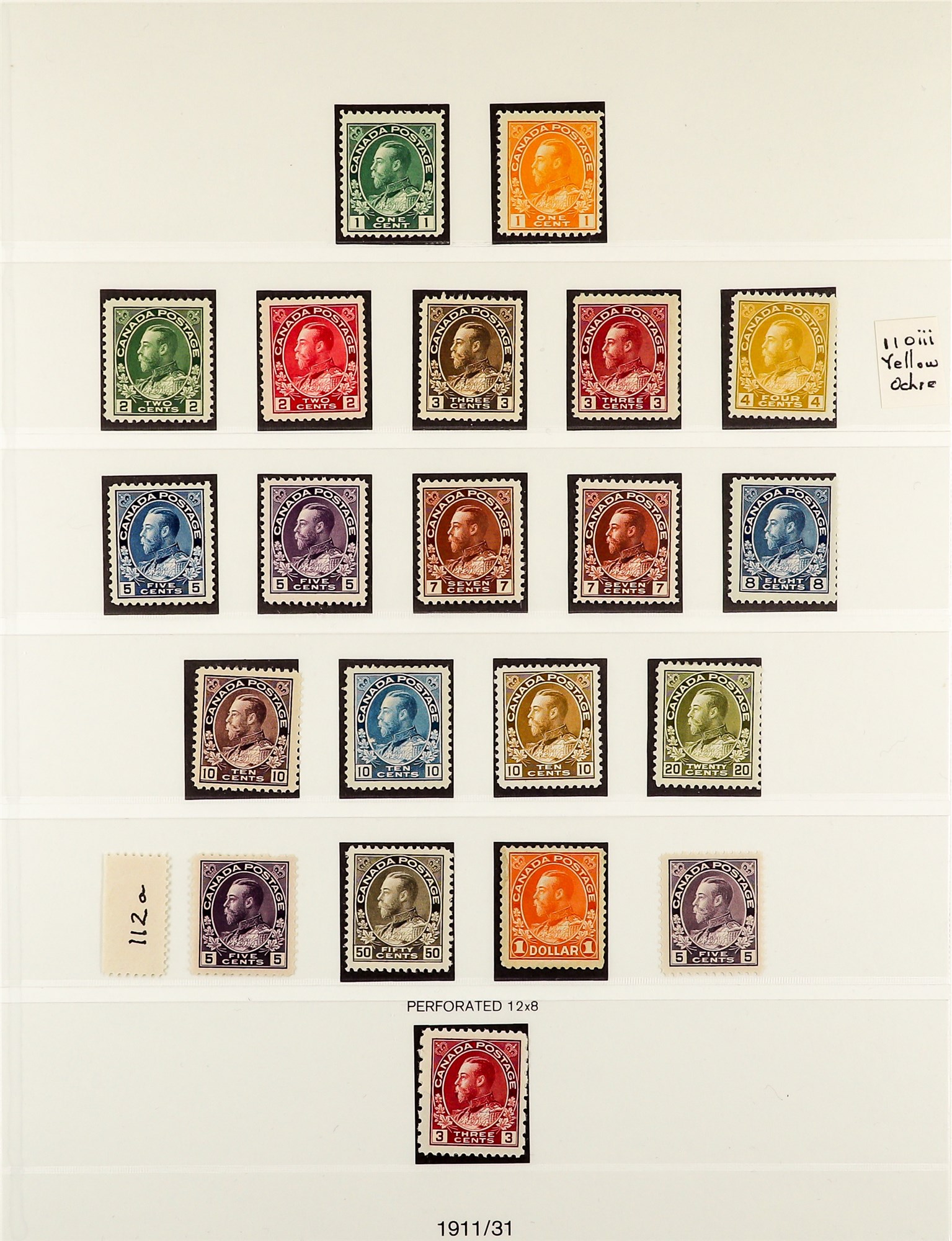 CANADA 1911 - 1936 MINT / NEVER HINGED MINT COLLECTION of around 150 stamps on hingeless pages, - Image 9 of 9