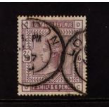 GB.QUEEN VICTORIA 1883-84 2s6d deep lilac on blued paper (white paper period), SG 179a, used with