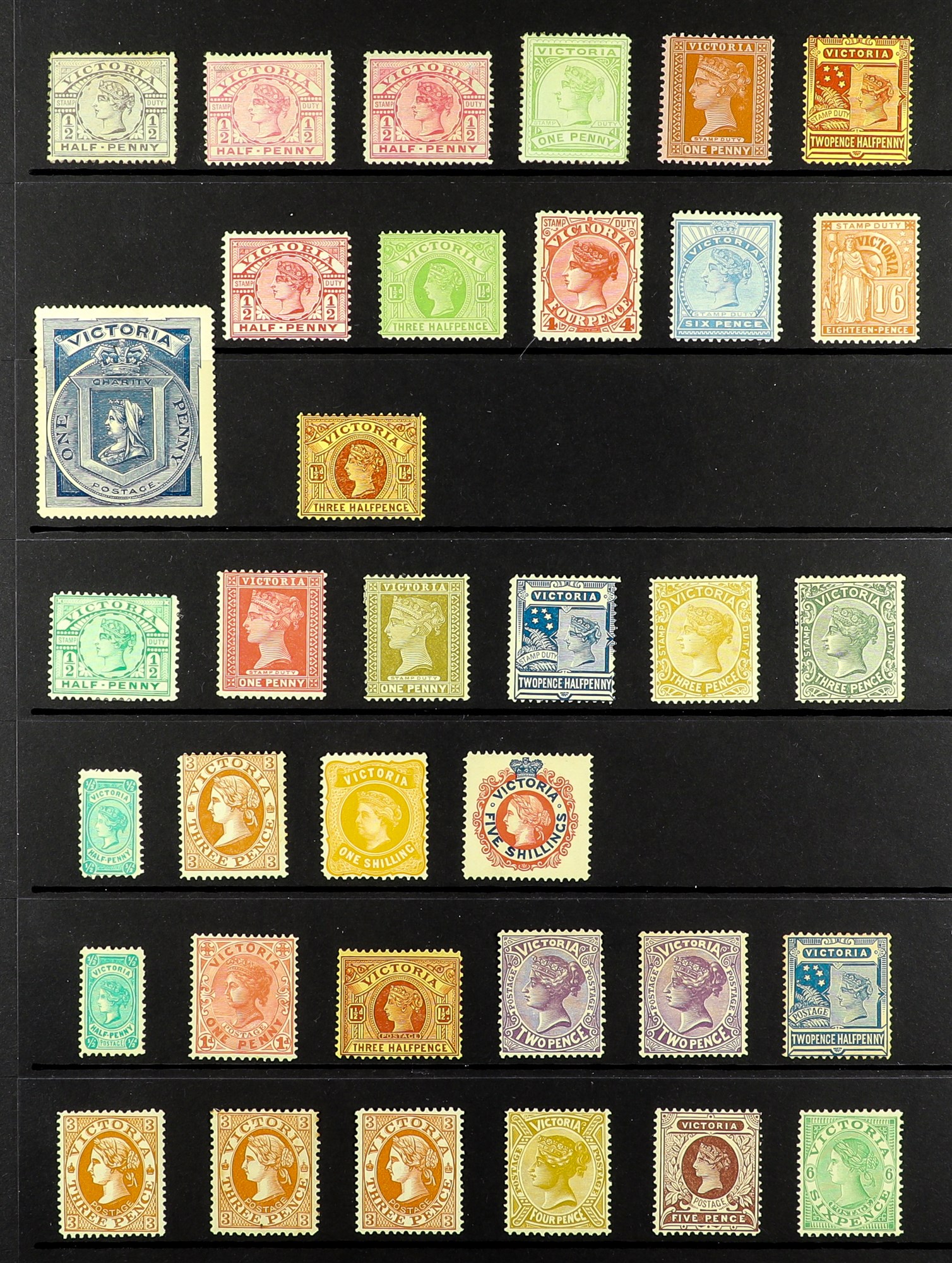 AUSTRALIAN STATES VICTORIA 1886 - 1913 MINT COLLECTION of over 45 stamps on protective pages, note - Image 2 of 2
