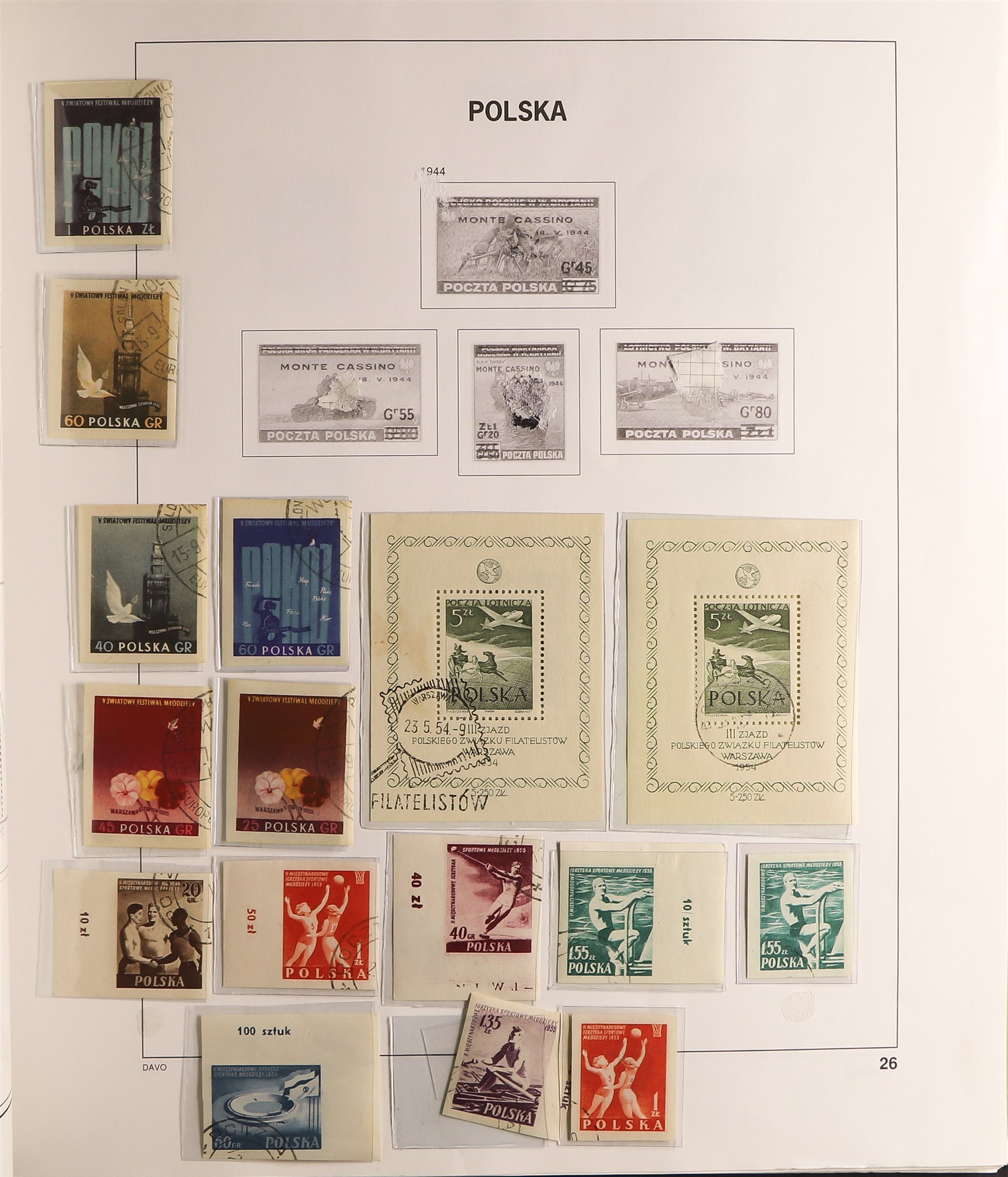 POLAND 1944 - 1959 USED COLLECTION in a hingeless Davo Polska album, chiefly complete sets & - Image 11 of 18