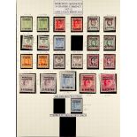 MOROCCO AGENCIES SPANISH CURRENCY 1907 - 1952 COLLECTION of 78 mint stamps on album pages, note