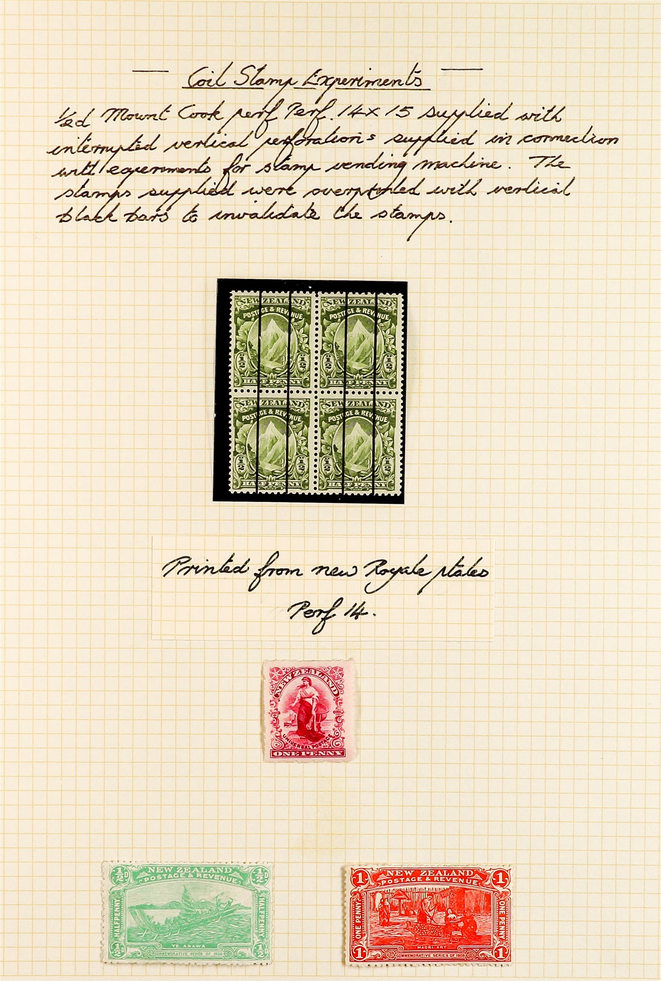 NEW ZEALAND 1900 - 1920 SEMI-SPECIALIZED MINT COLLECTION of 180+ stamps annotated on pages with - Image 4 of 16