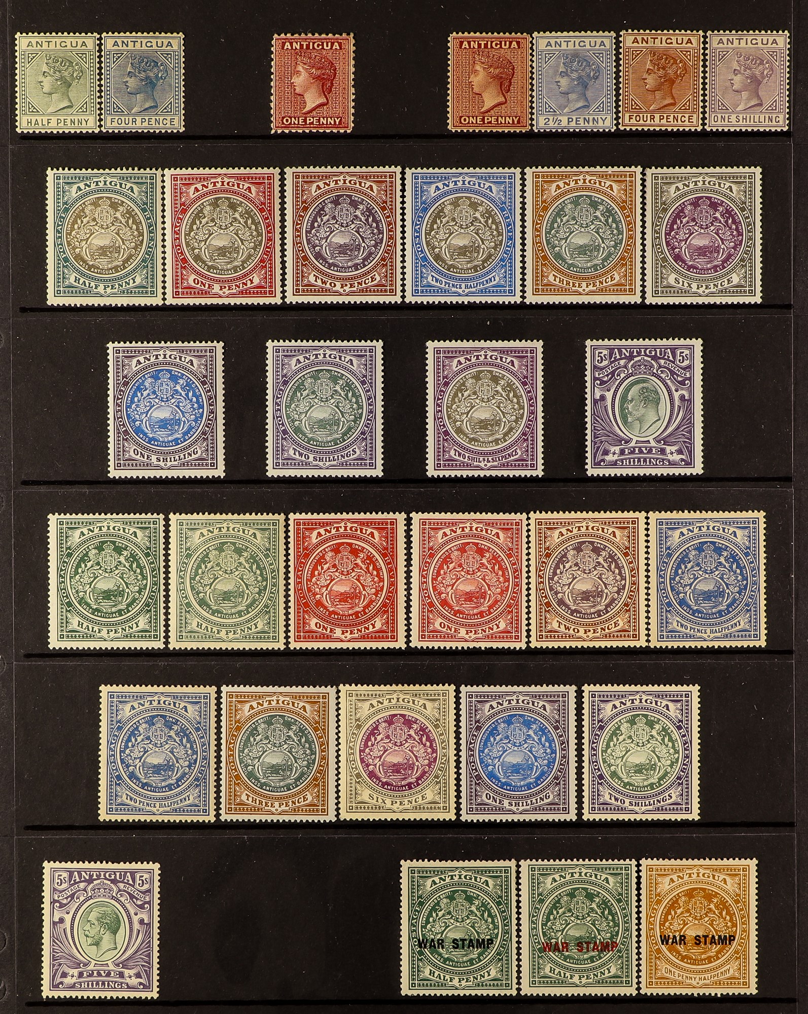 ANTIGUA & BARBUDA 1882 - 1951 MINT COLLECTION on protective pages, note 1903-07 set, 1908-17 set,