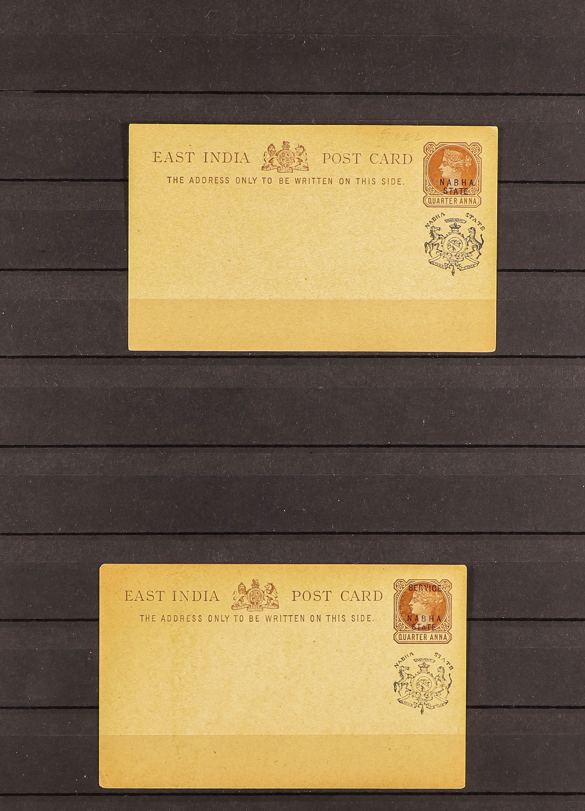 INDIAN CONVENTION STATES POSTAL STATIONERY COLLECTION. 28 unused postal cards & envelopes for - Image 9 of 13