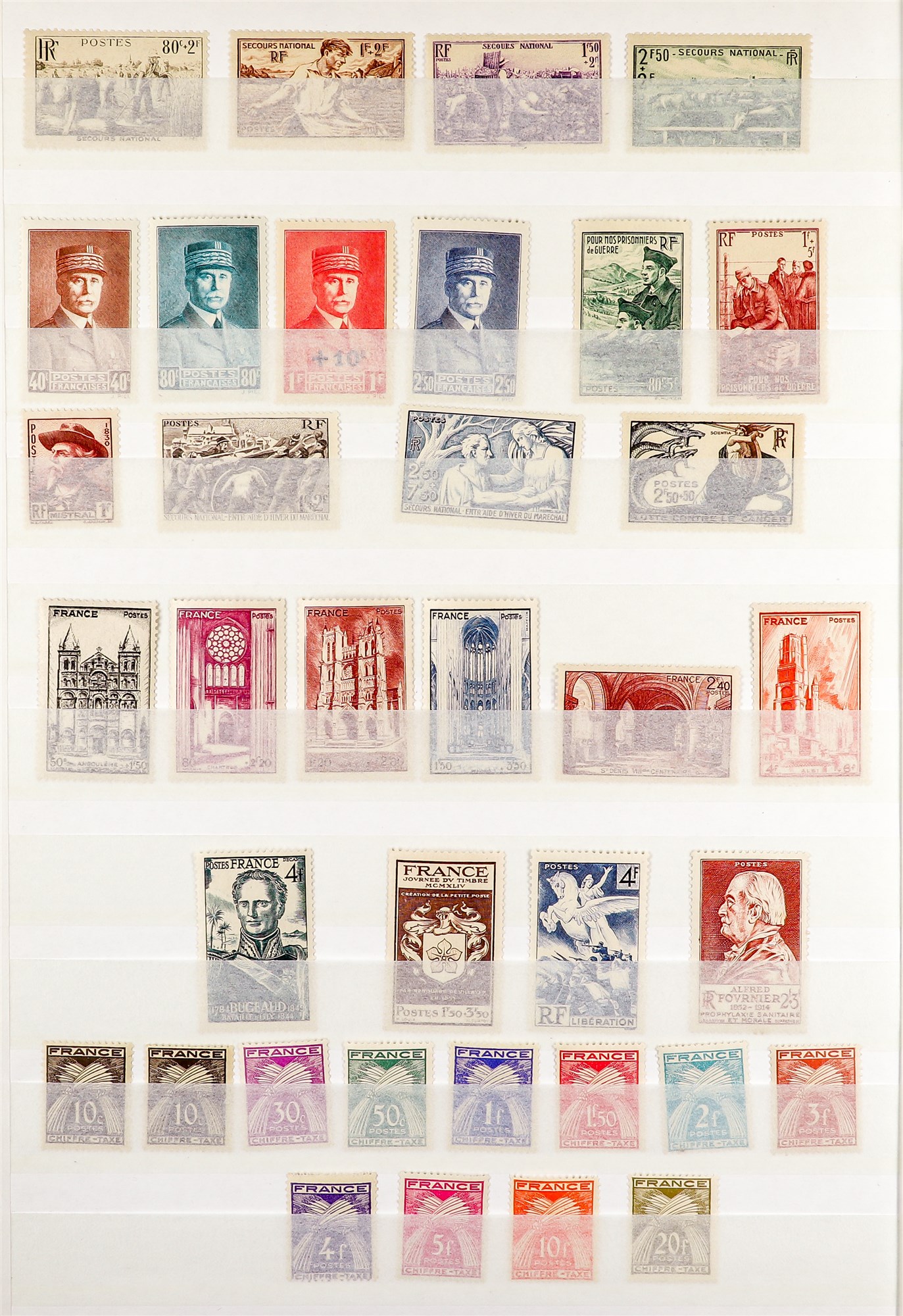 FRANCE 1930 - 1946 NEVER HINGED MINT COLLECTION on protective pages, sets, Red Cross issues, Postage - Image 4 of 4